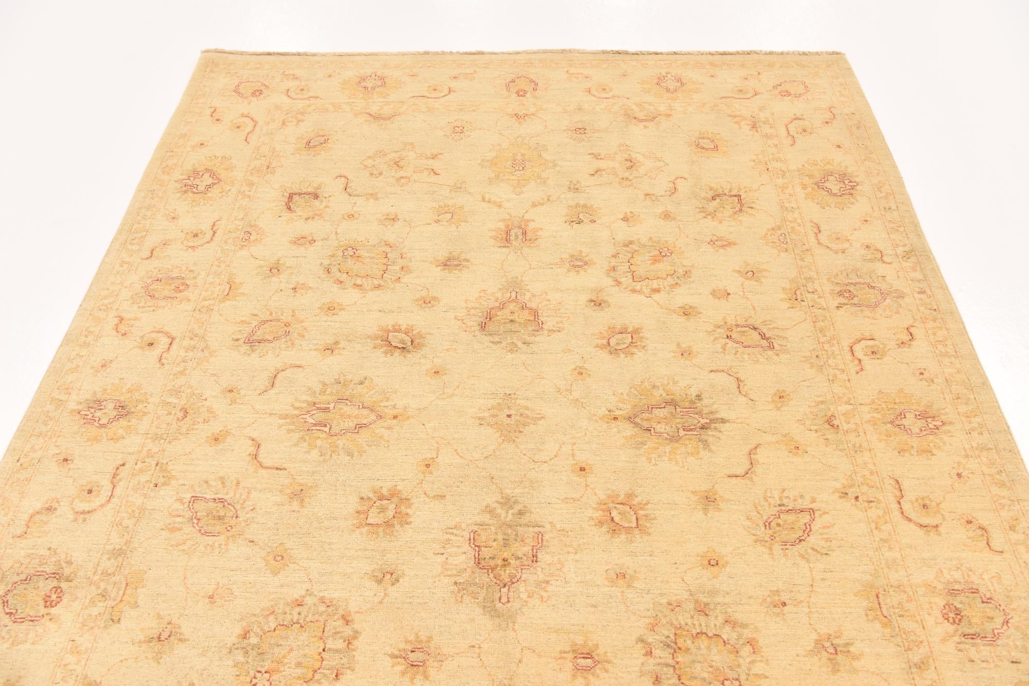 5' 7 x 7' 9 Hand Knotted Peshawar Ziegler Rug