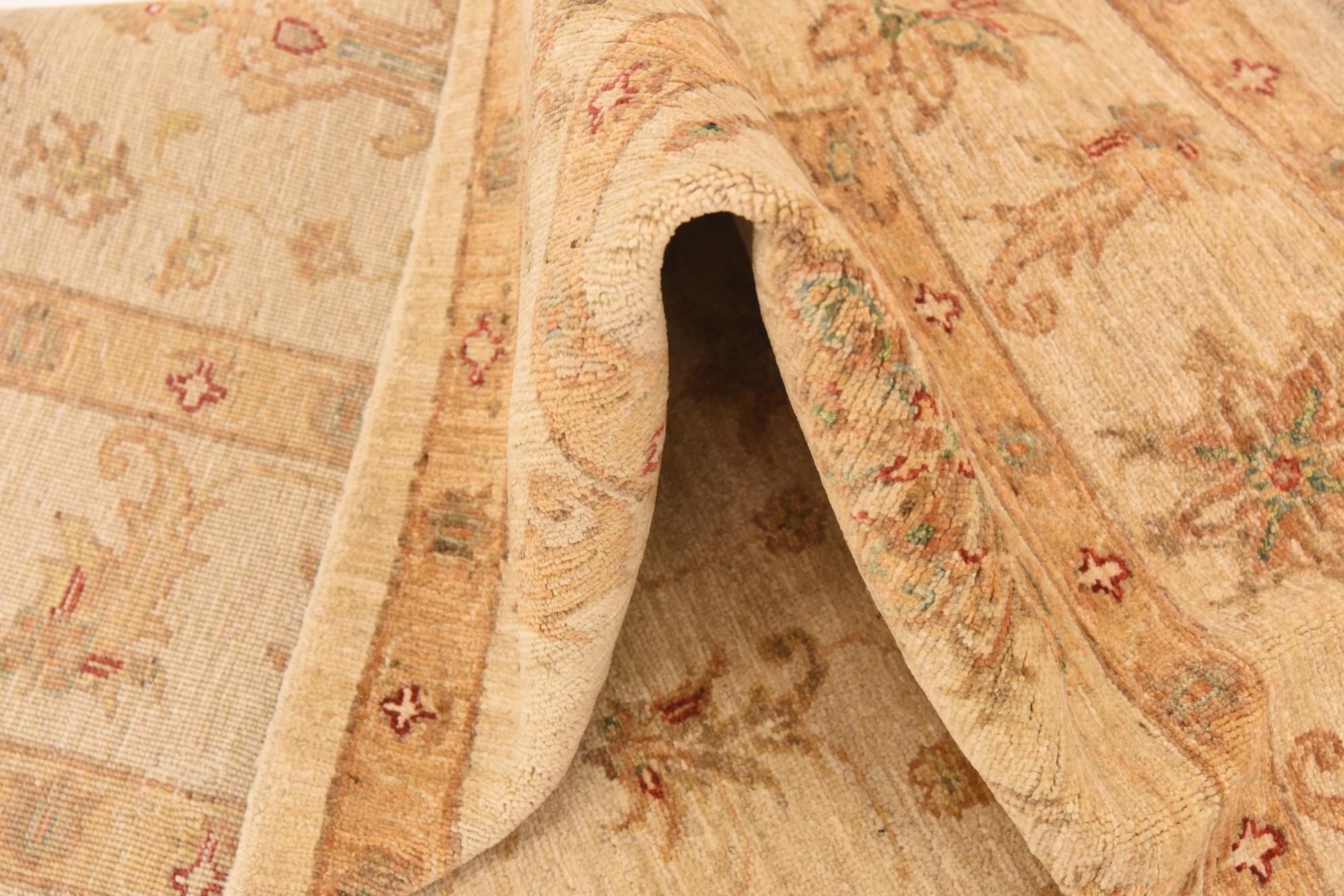 5' 8 x 8' 6 Hand Knotted Peshawar Ziegler Rug