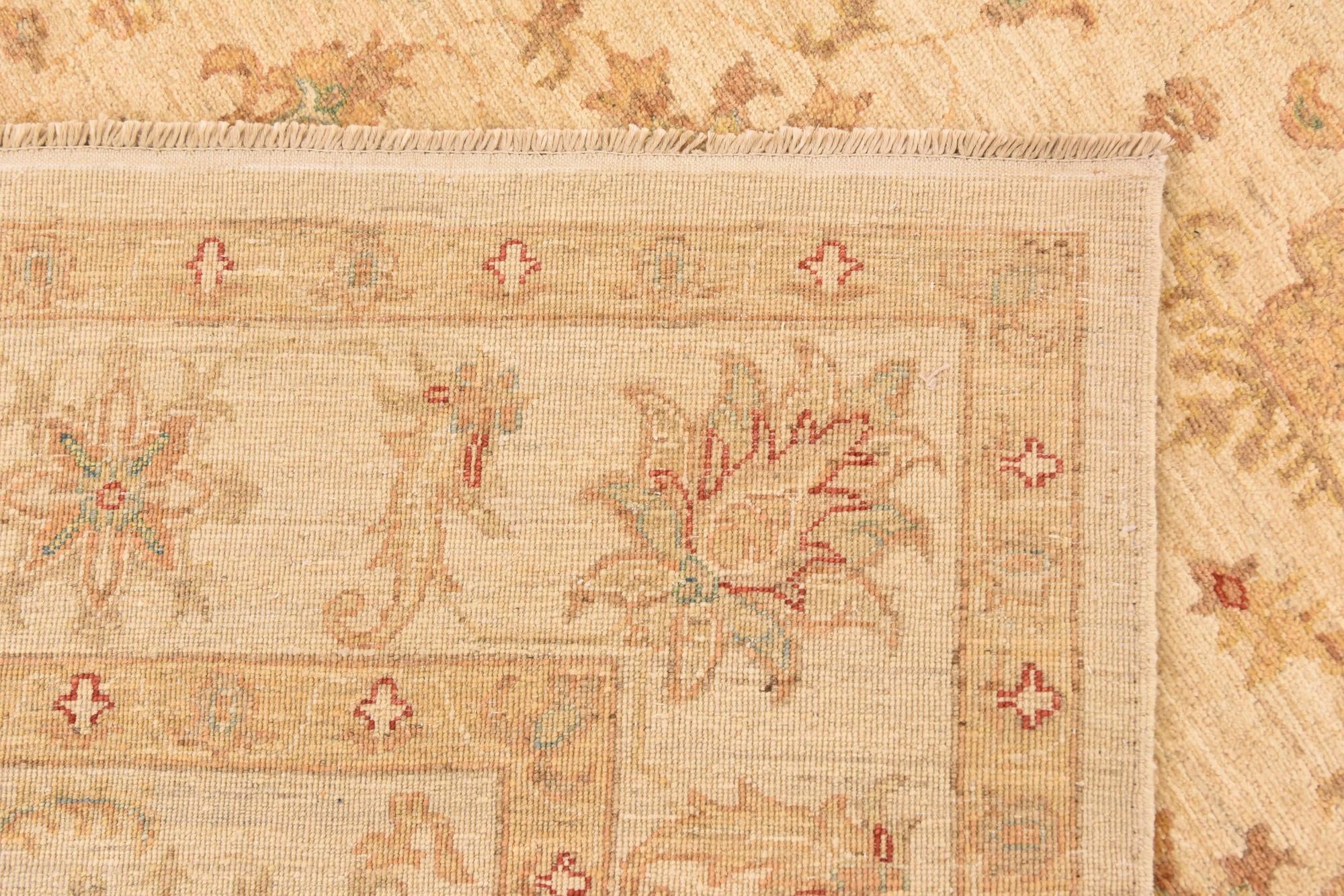 5' 8 x 8' 6 Hand Knotted Peshawar Ziegler Rug