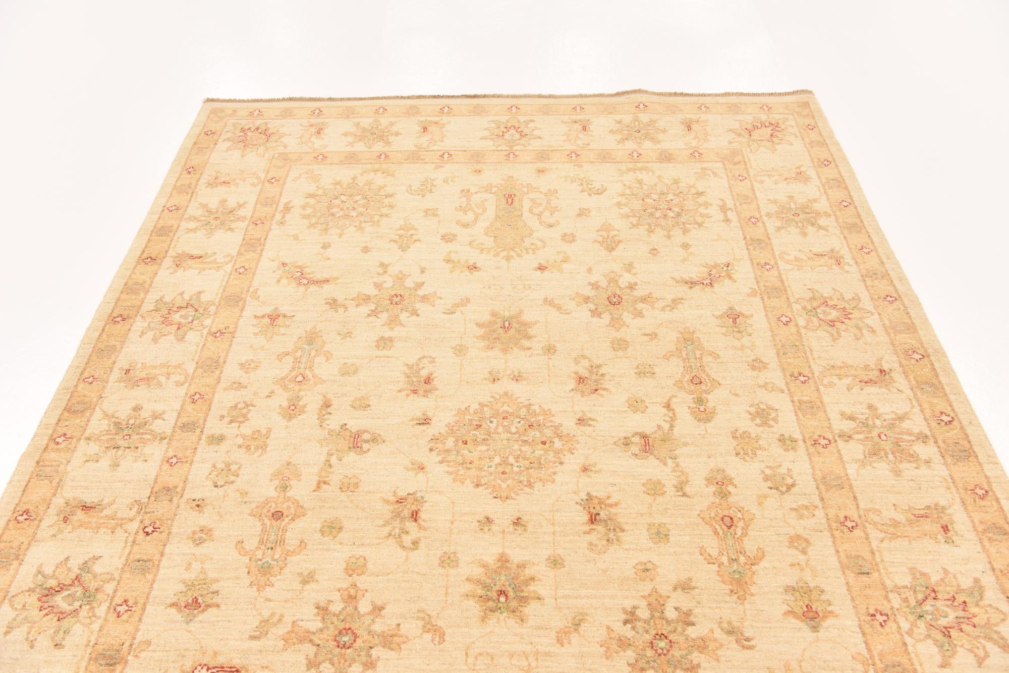 5' 8 x 8' 6 Hand Knotted Peshawar Ziegler Rug