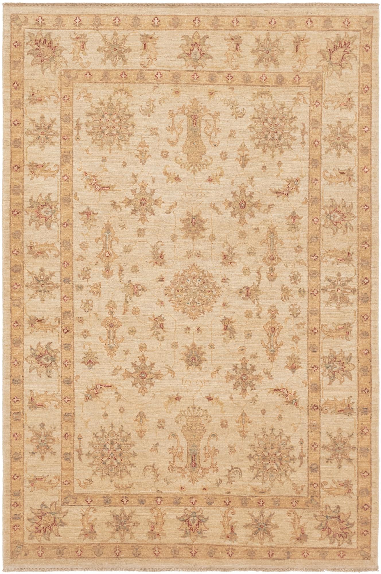 5' 8 x 8' 6 Hand Knotted Peshawar Ziegler Rug