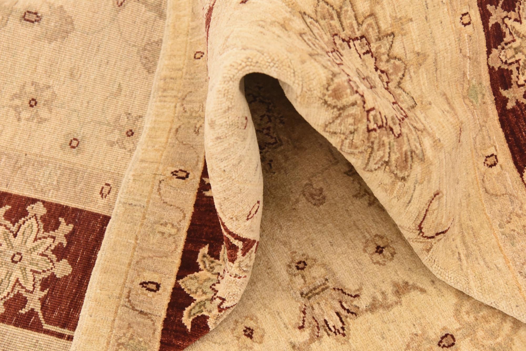 5' 8 x 7' 3 Hand Knotted Peshawar Ziegler Rug
