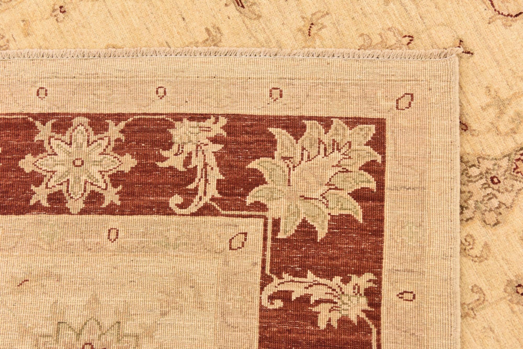 5' 8 x 7' 3 Hand Knotted Peshawar Ziegler Rug