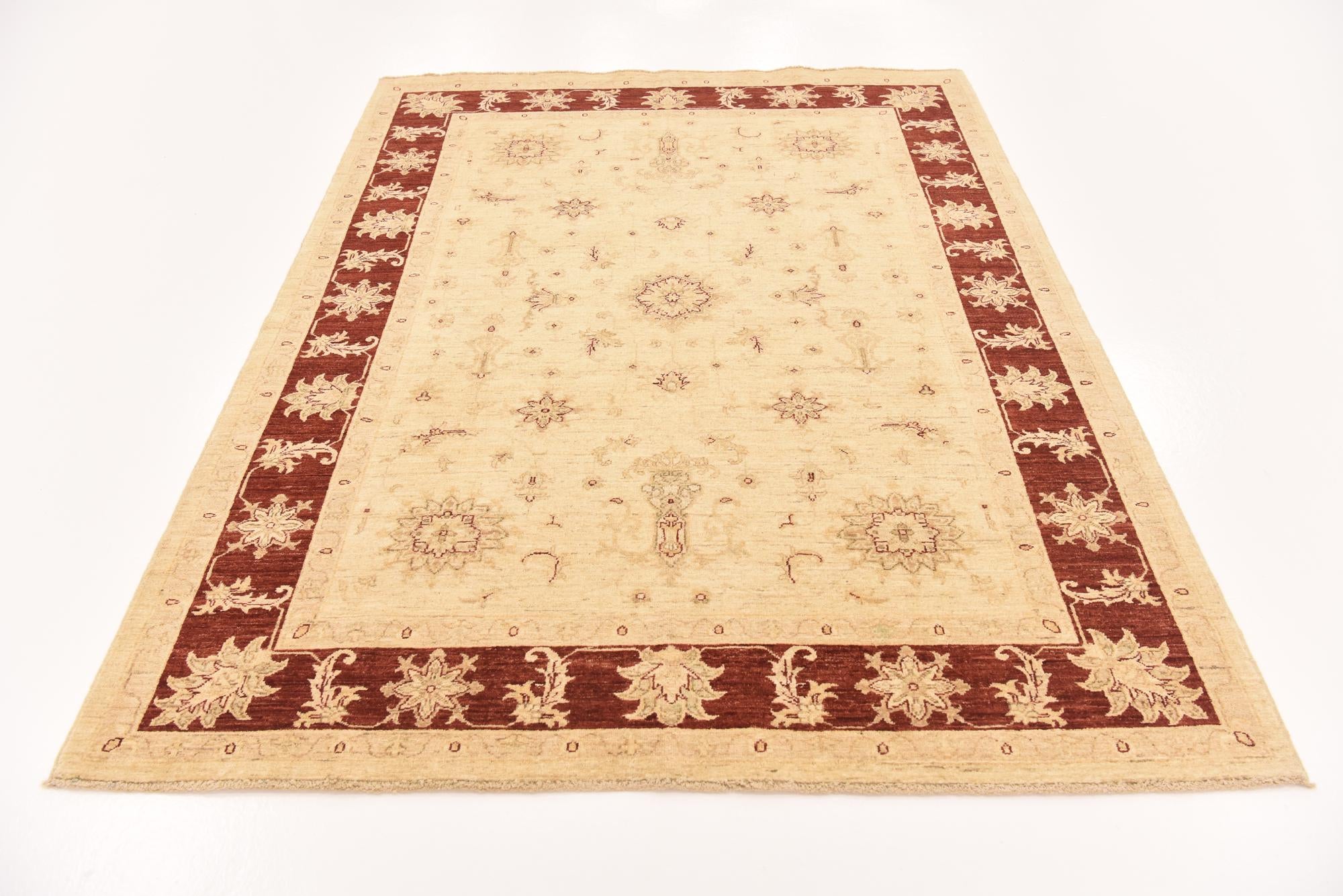 5' 8 x 7' 3 Hand Knotted Peshawar Ziegler Rug