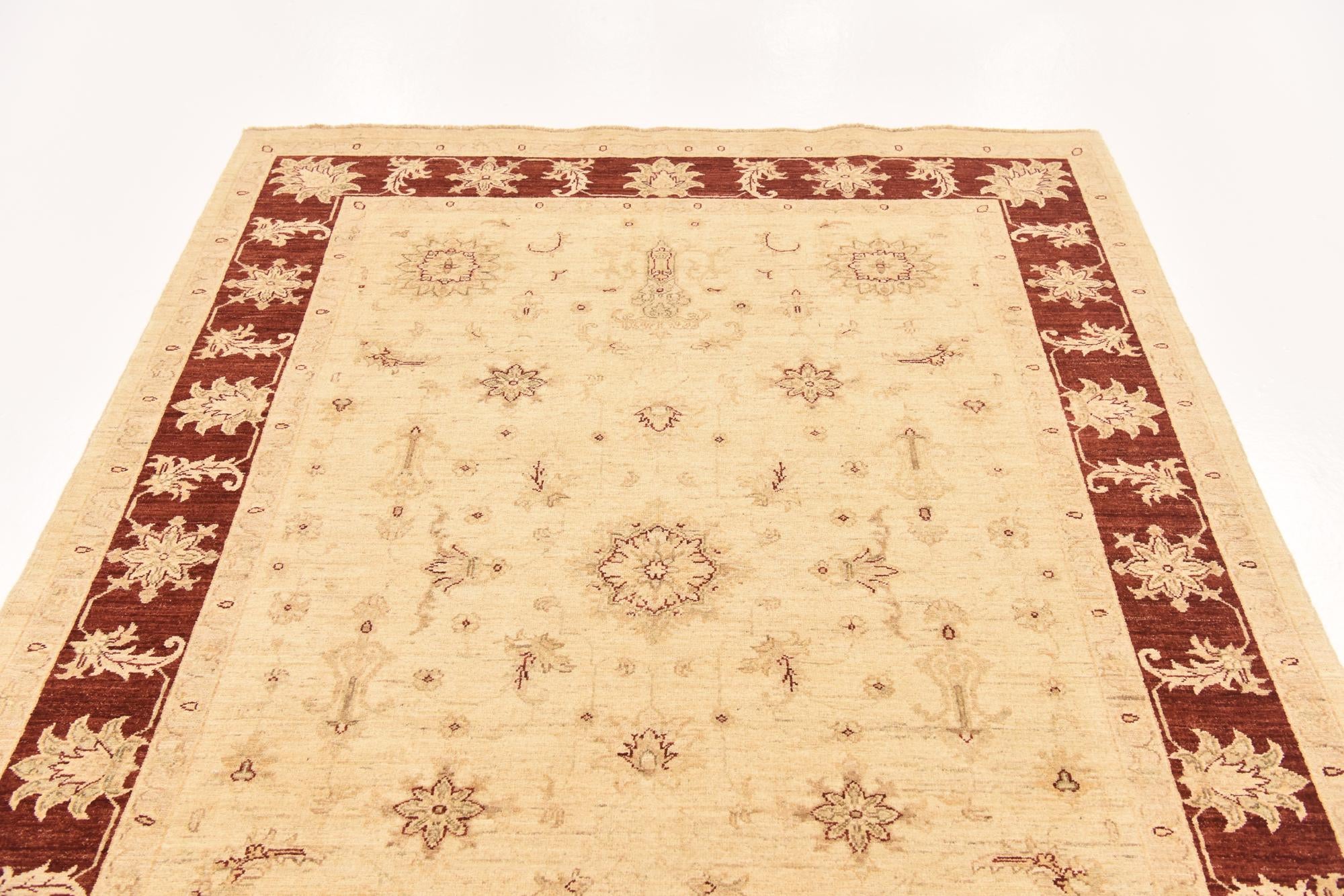 5' 8 x 7' 3 Hand Knotted Peshawar Ziegler Rug