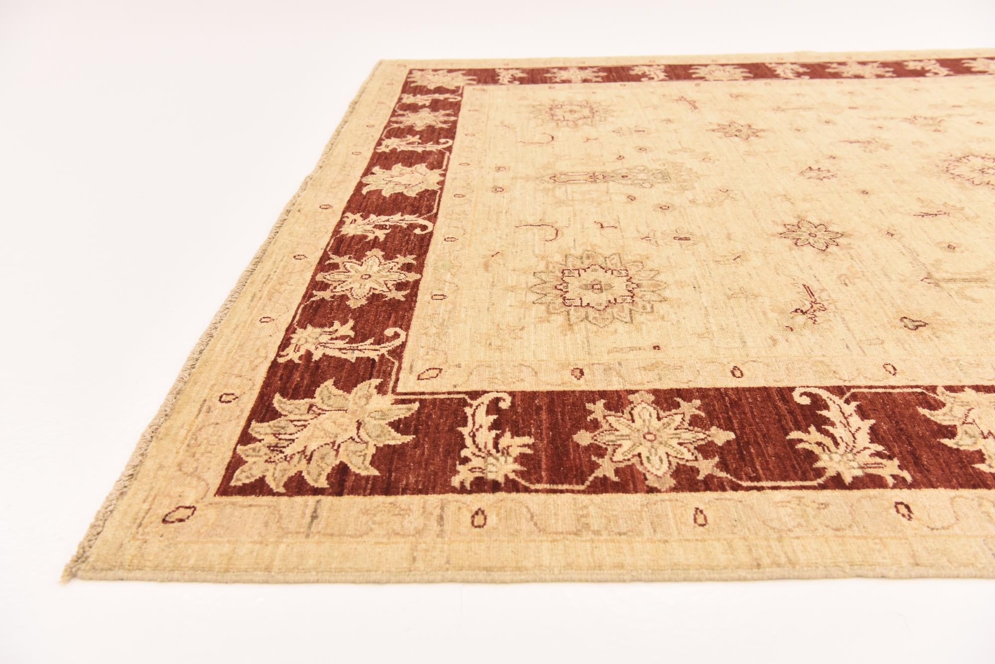 5' 8 x 7' 3 Hand Knotted Peshawar Ziegler Rug