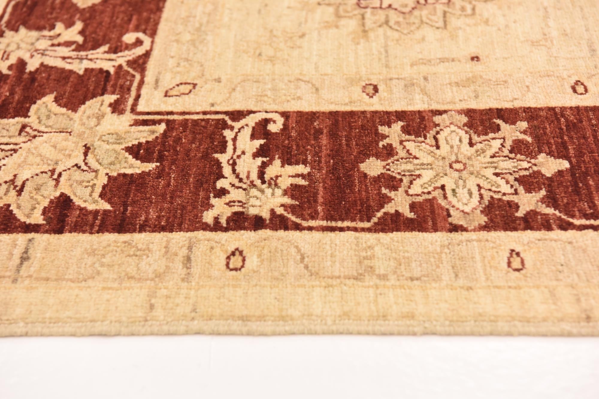 5' 8 x 7' 3 Hand Knotted Peshawar Ziegler Rug