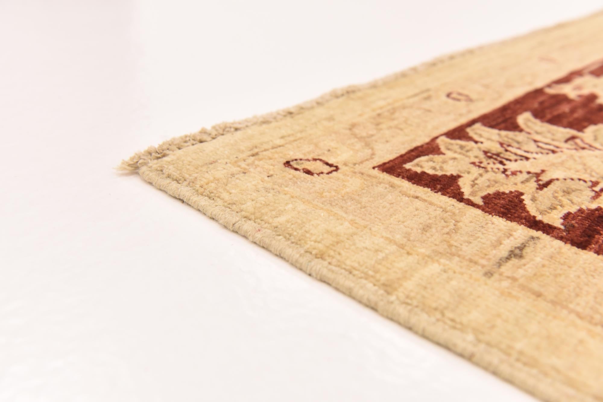 5' 8 x 7' 3 Hand Knotted Peshawar Ziegler Rug