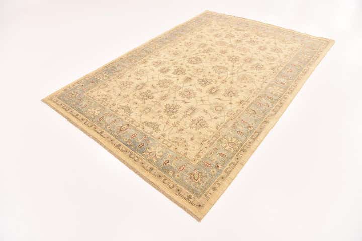 5' 8 x 8' 2 Hand Knotted Peshawar Ziegler Rug