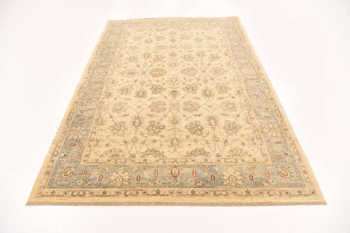 5' 8 x 8' 2 Hand Knotted Peshawar Ziegler Rug
