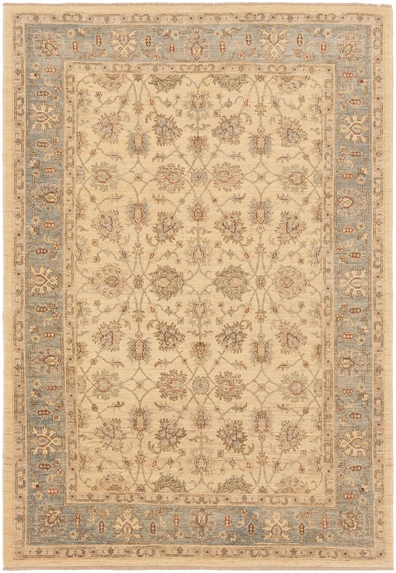 5' 8 x 8' 2 Hand Knotted Peshawar Ziegler Rug