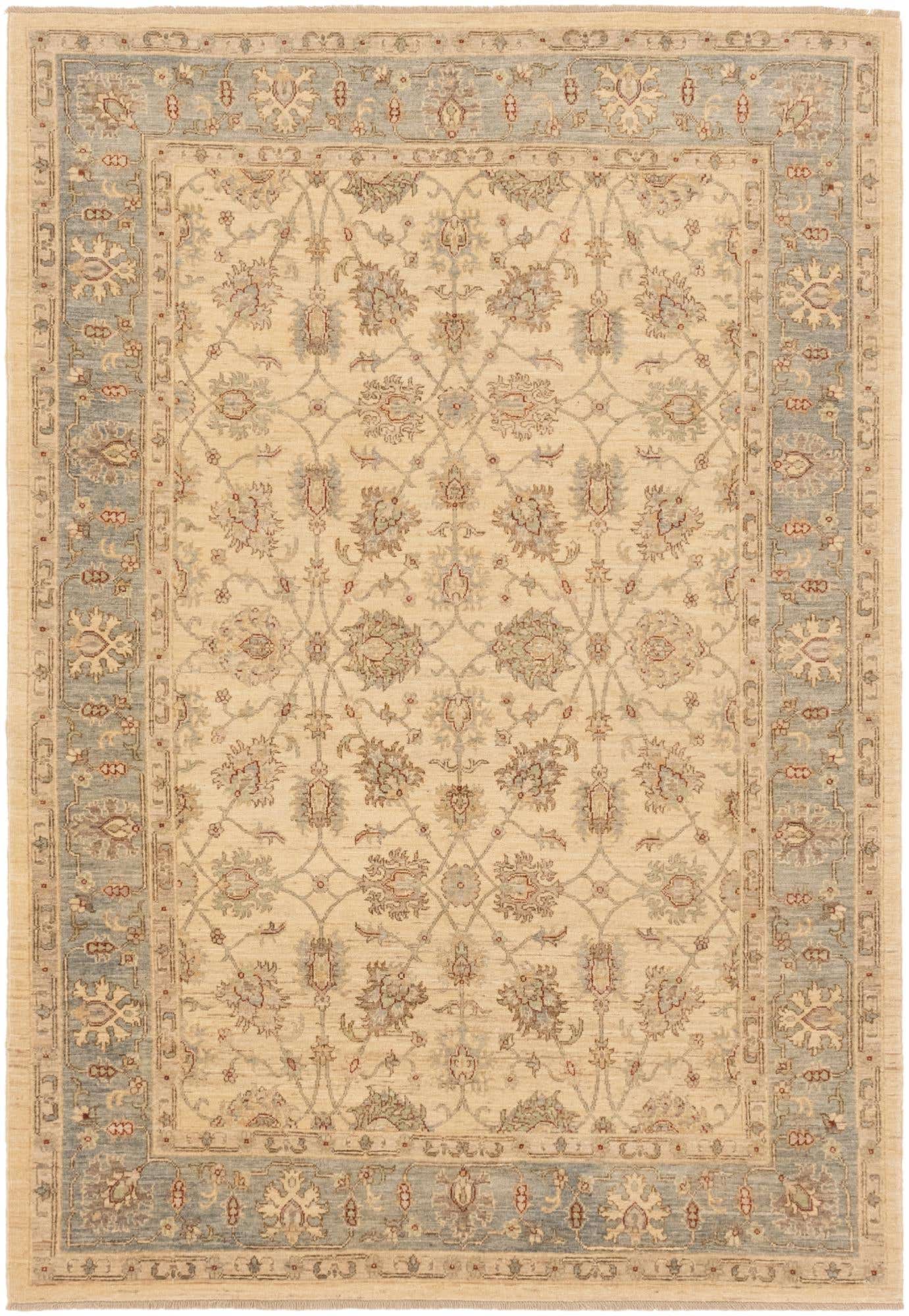 5' 8 x 8' 2 Hand Knotted Peshawar Ziegler Rug