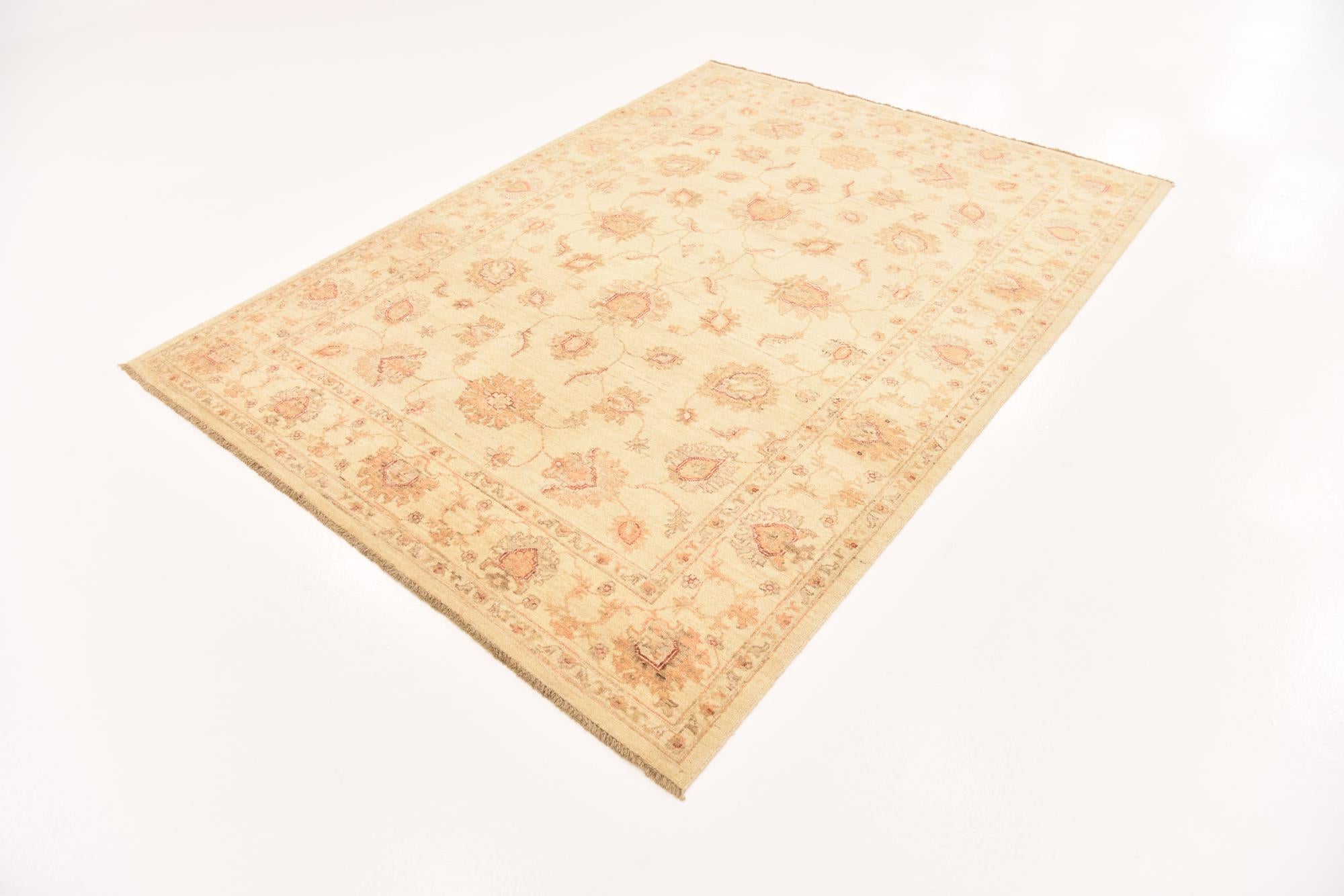 5' 8 x 7' 8 Hand Knotted Peshawar Ziegler Rug