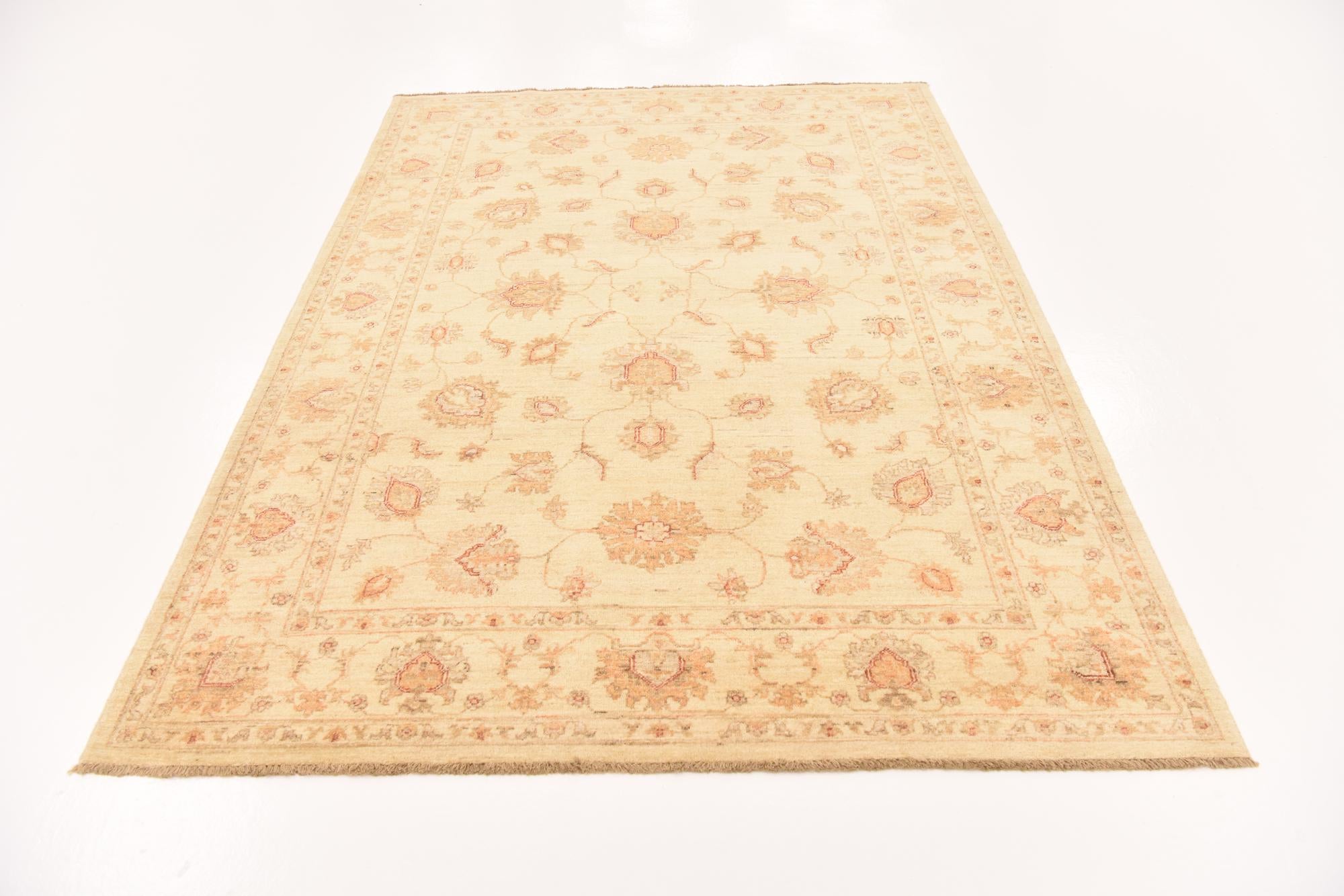 5' 8 x 7' 8 Hand Knotted Peshawar Ziegler Rug
