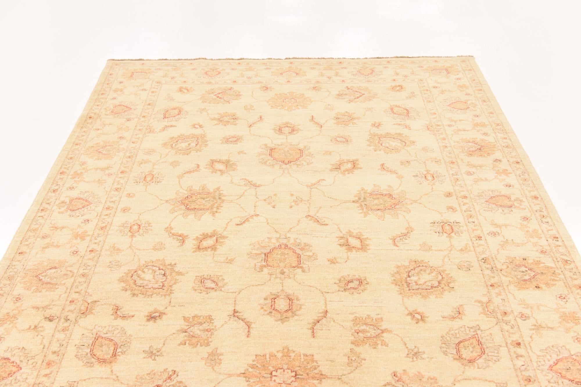 5' 8 x 7' 8 Hand Knotted Peshawar Ziegler Rug
