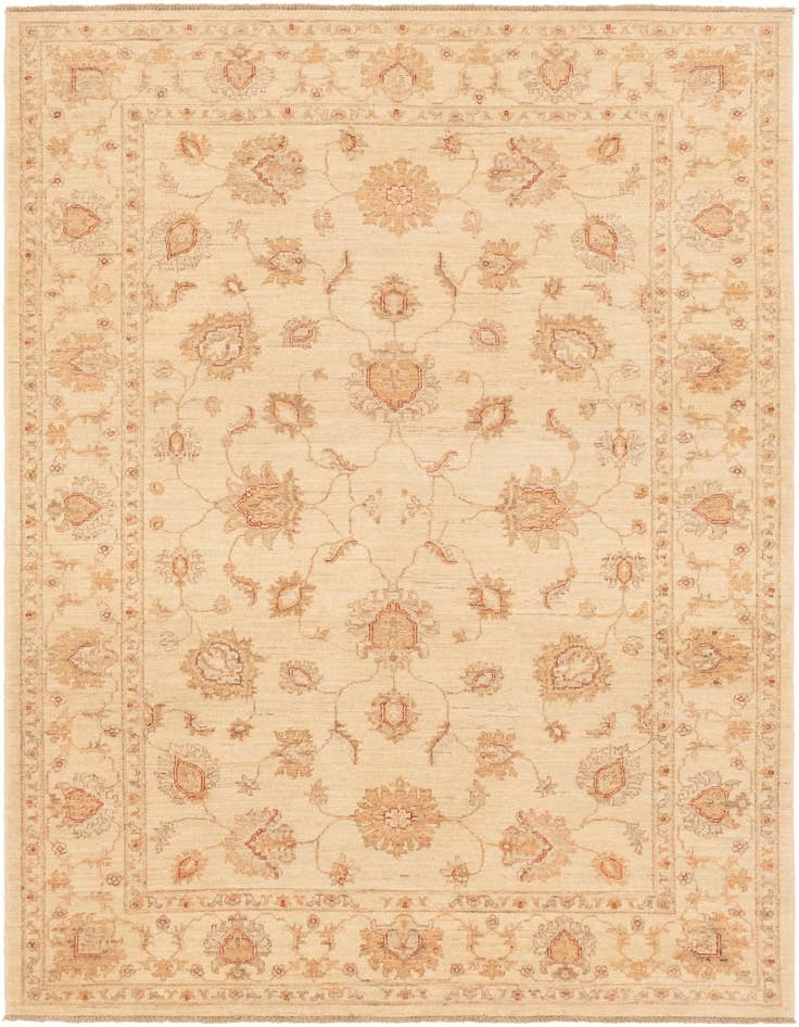 Detail image of 5' 8 x 7' 8 Hand Knotted Peshawar Ziegler Rug