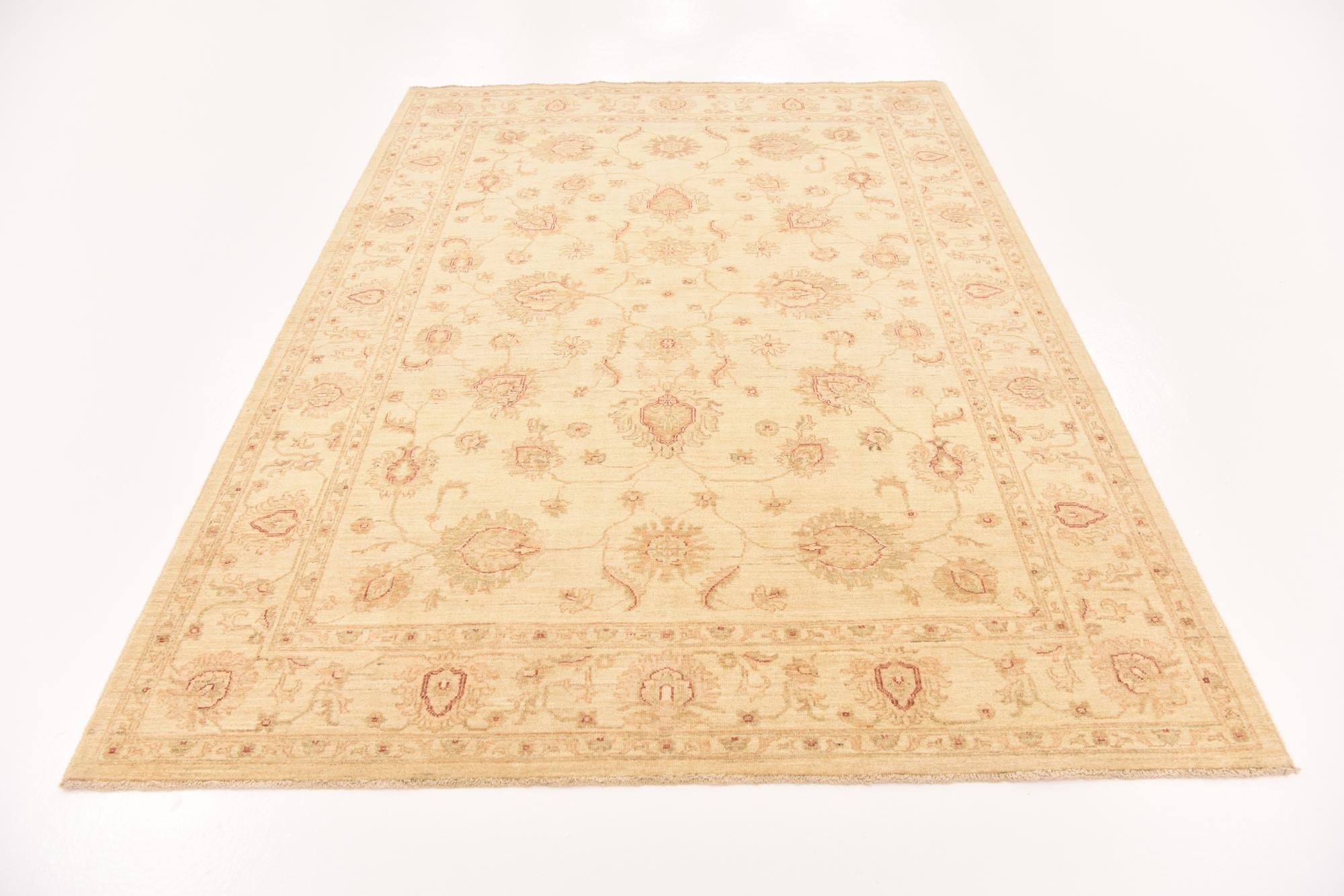 5' 10 x 8' Hand Knotted Peshawar Ziegler Rug