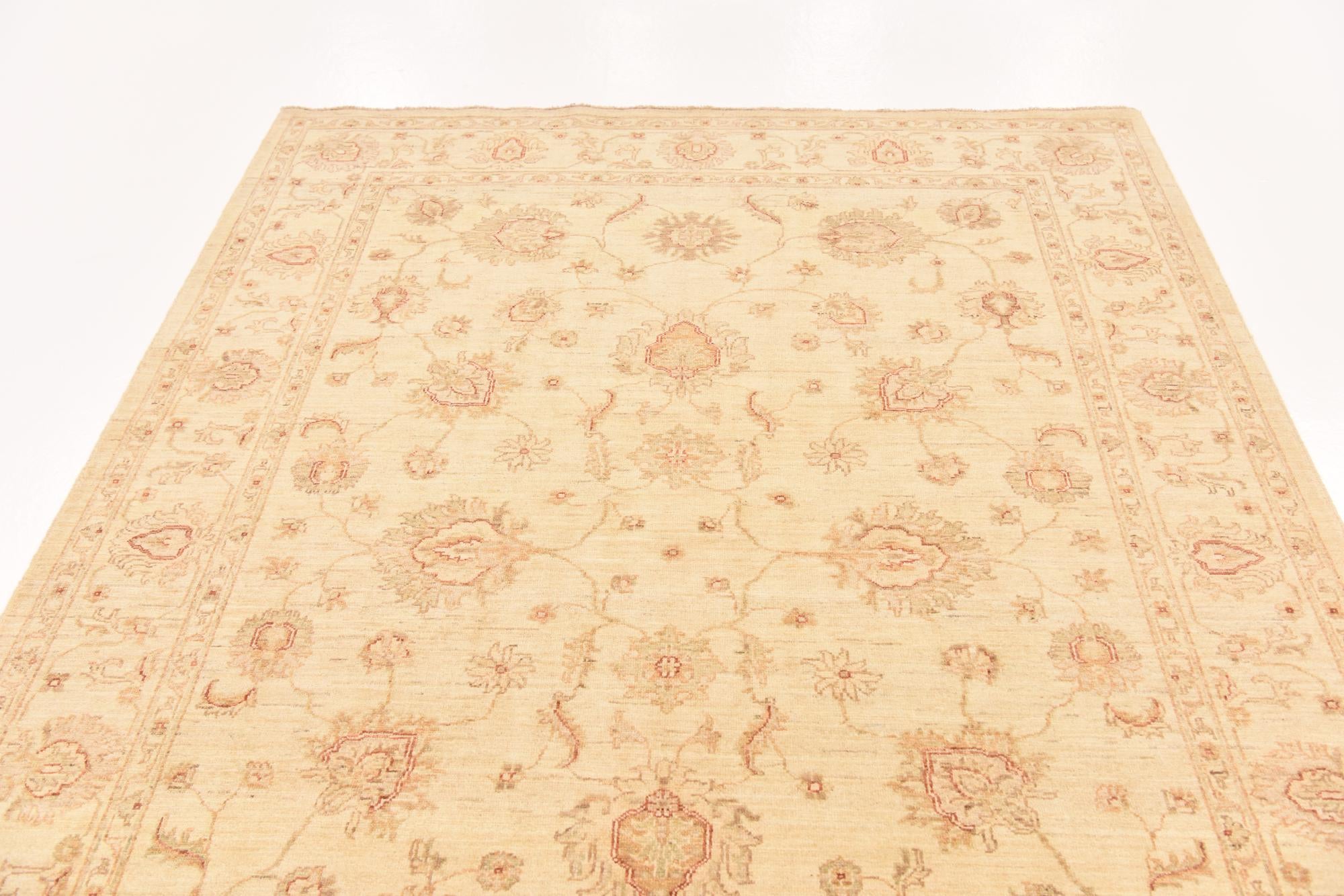 5' 10 x 8' Hand Knotted Peshawar Ziegler Rug