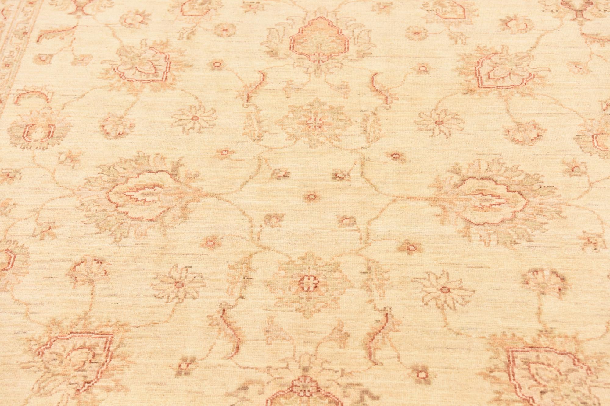5' 10 x 8' Hand Knotted Peshawar Ziegler Rug