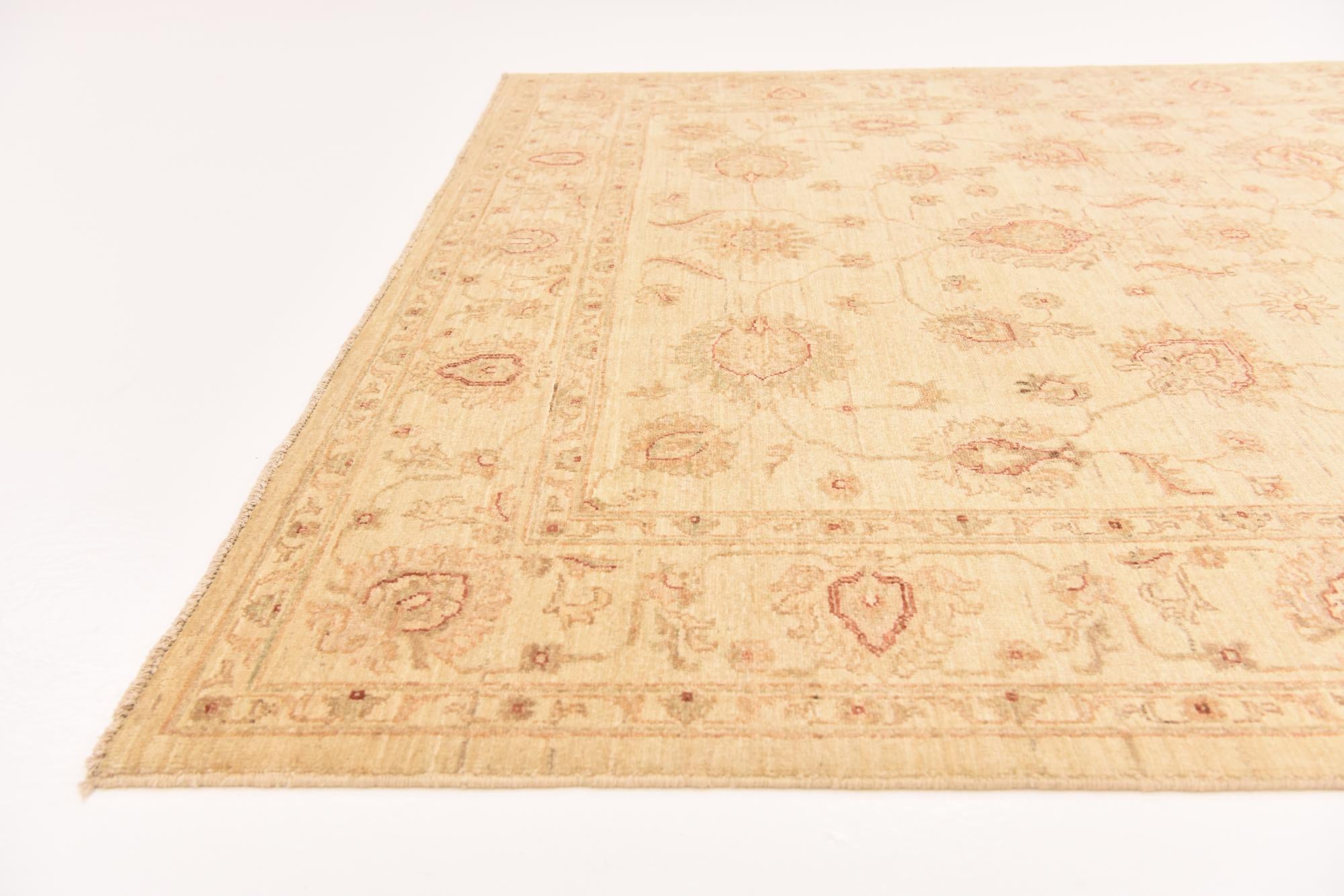 5' 10 x 8' Hand Knotted Peshawar Ziegler Rug