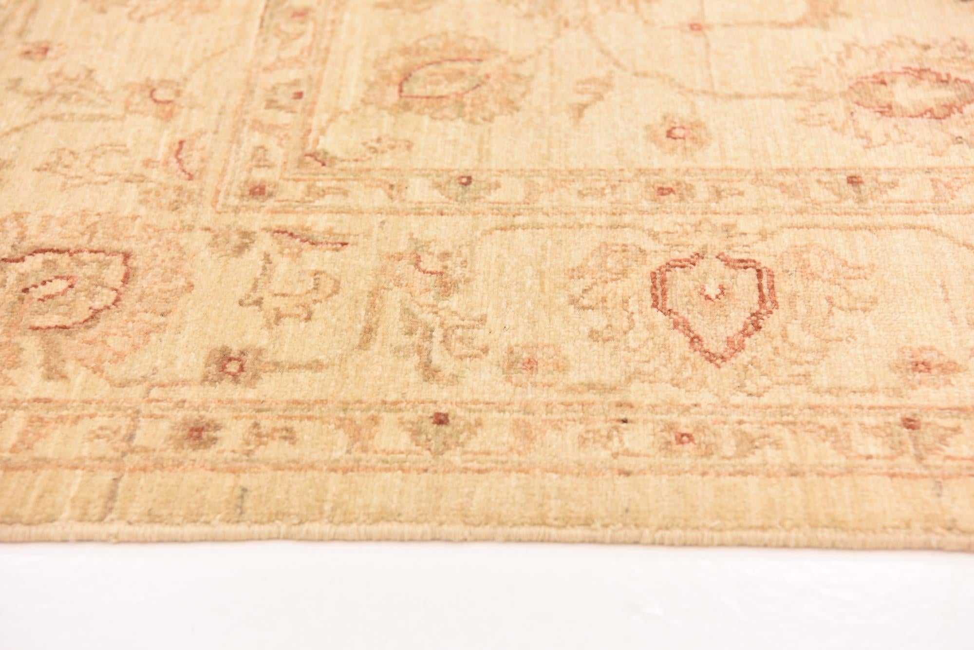 5' 10 x 8' Hand Knotted Peshawar Ziegler Rug
