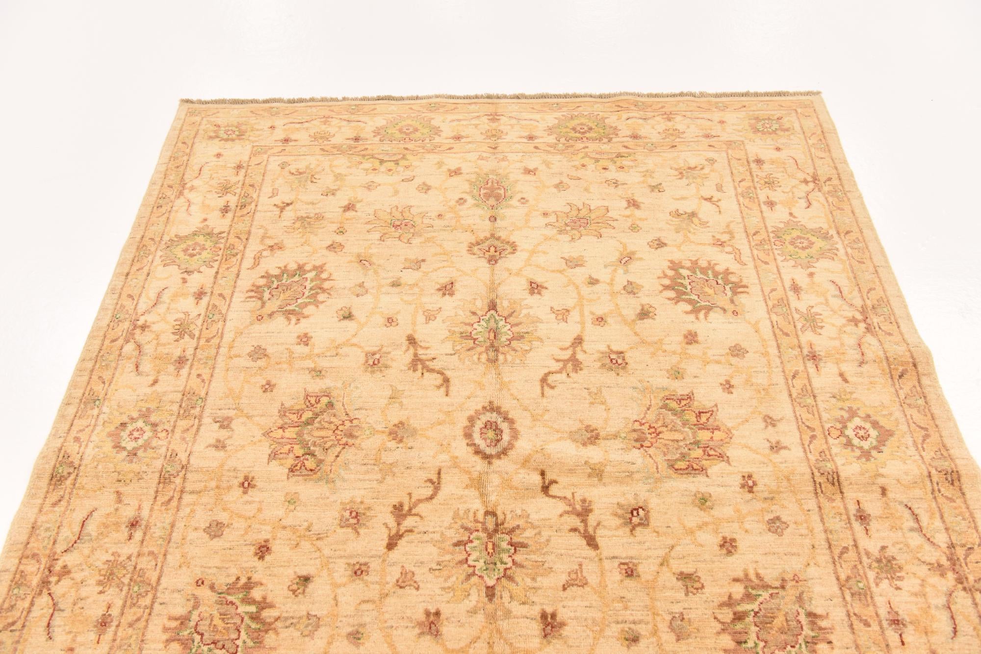 5' x 6' 6 Hand Knotted Peshawar Ziegler Rug
