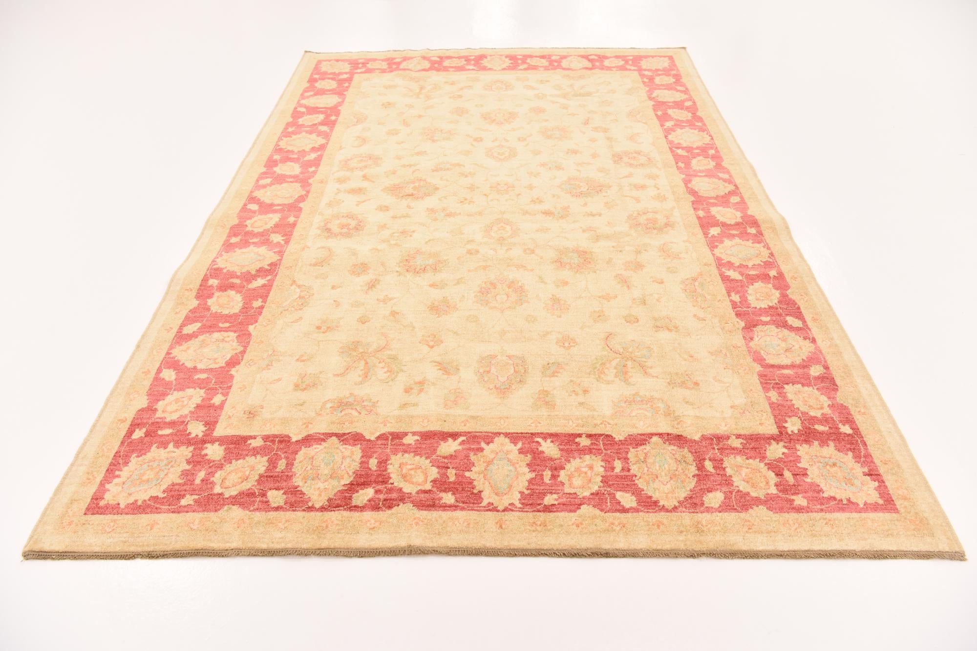 6' 8 x 9' 9 Hand Knotted Peshawar Ziegler Rug