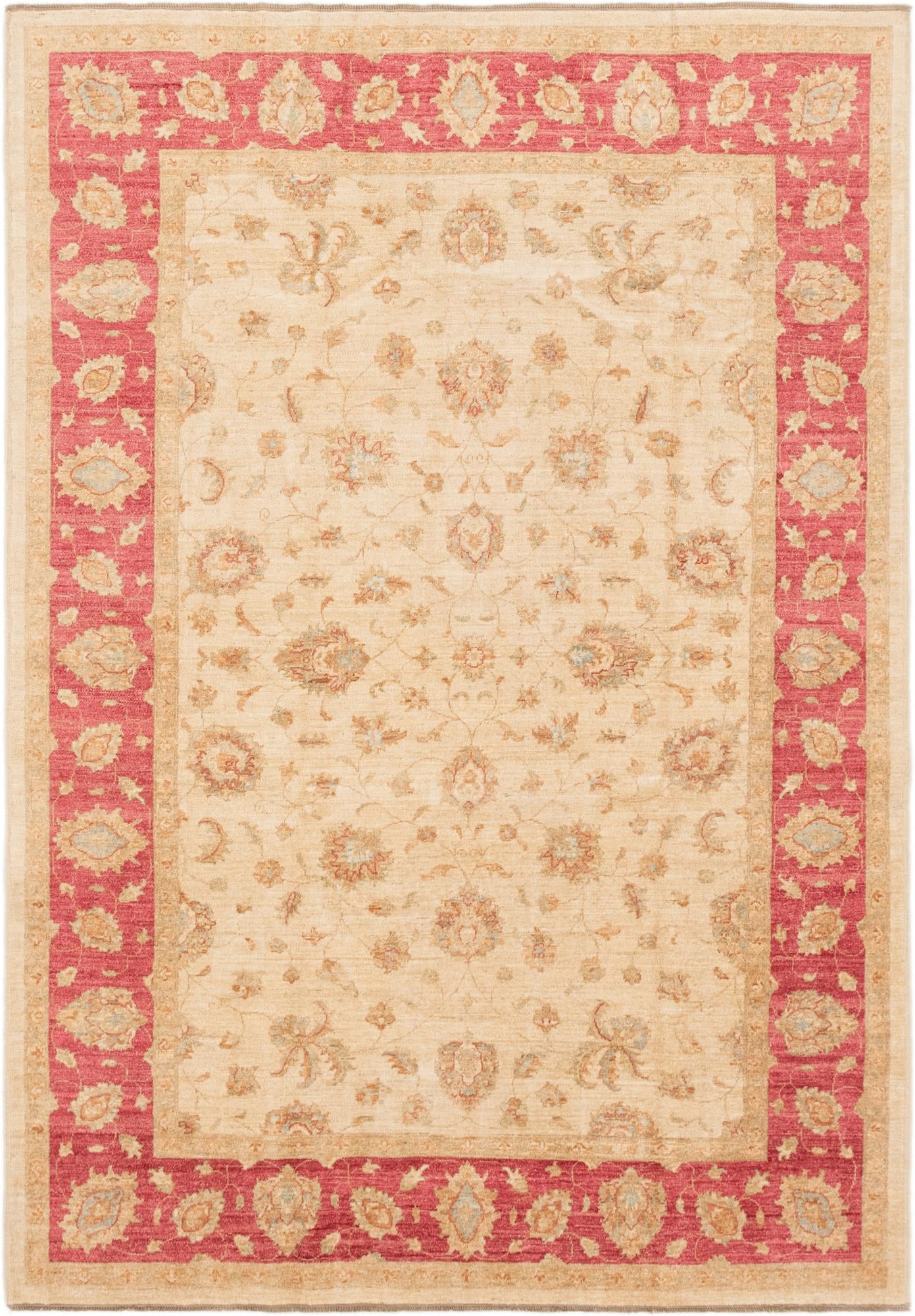 6' 8 x 9' 9 Hand Knotted Peshawar Ziegler Rug