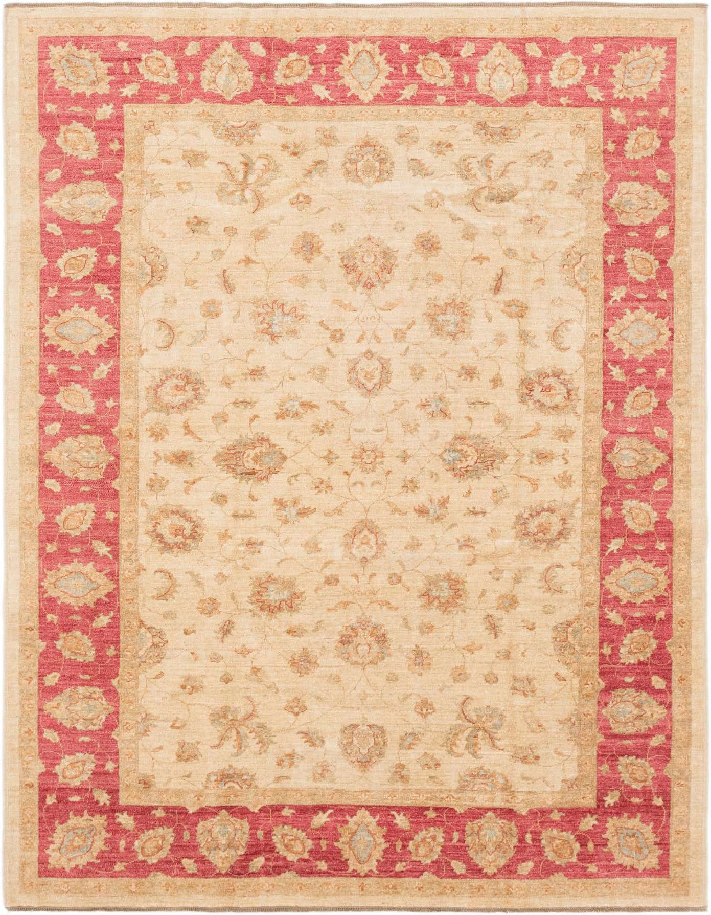 6' 8 x 9' 9 Hand Knotted Peshawar Ziegler Rug
