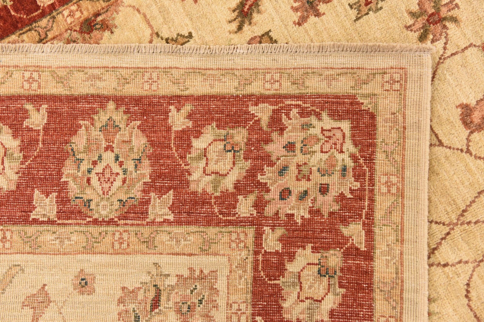 5' x 7' Hand Knotted Peshawar Ziegler Rug