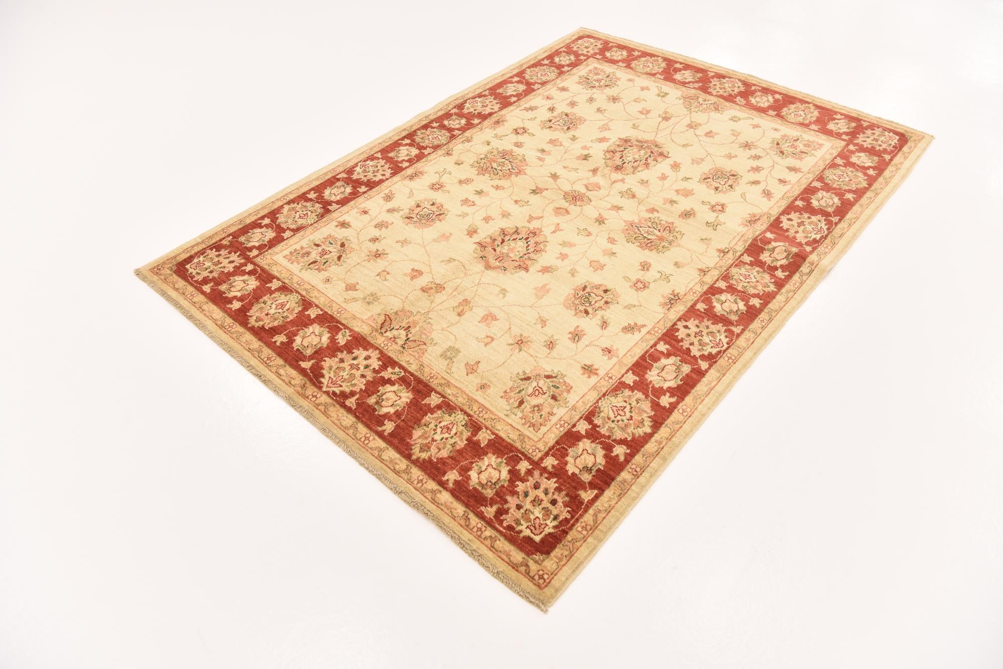 5' x 7' Hand Knotted Peshawar Ziegler Rug
