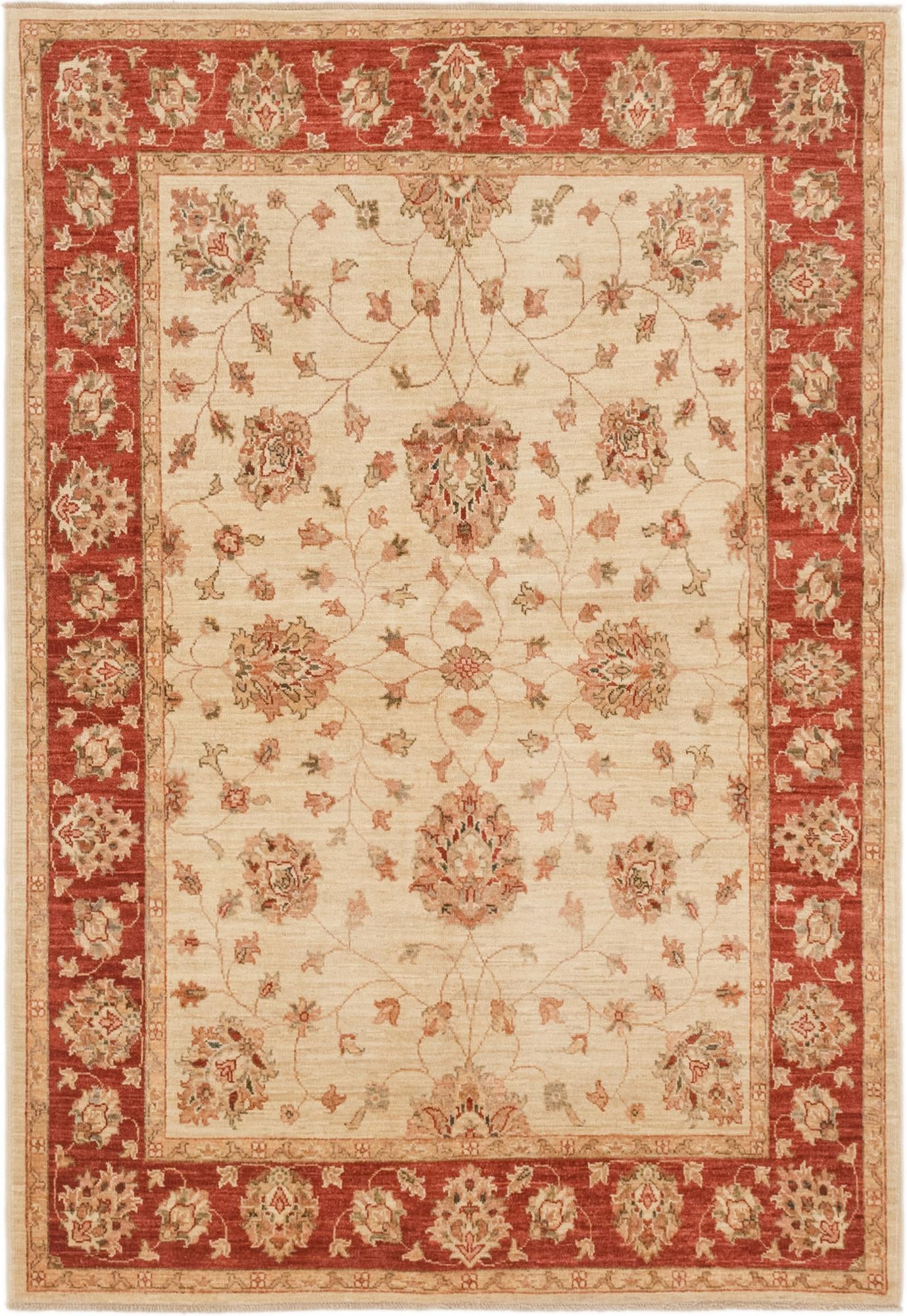 5' x 7' Hand Knotted Peshawar Ziegler Rug