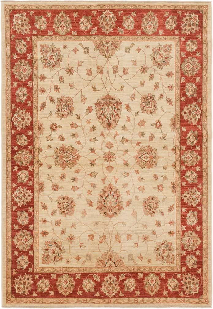 5' x 7' Hand Knotted Peshawar Ziegler Rug