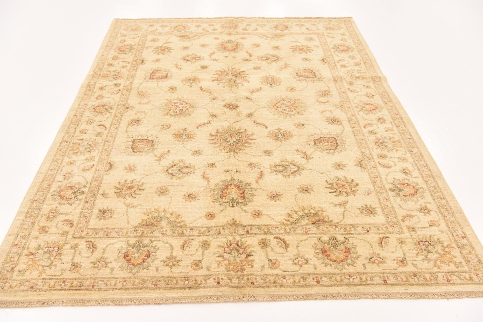 4' 10 x 6' 3 Hand Knotted Peshawar Ziegler Rug