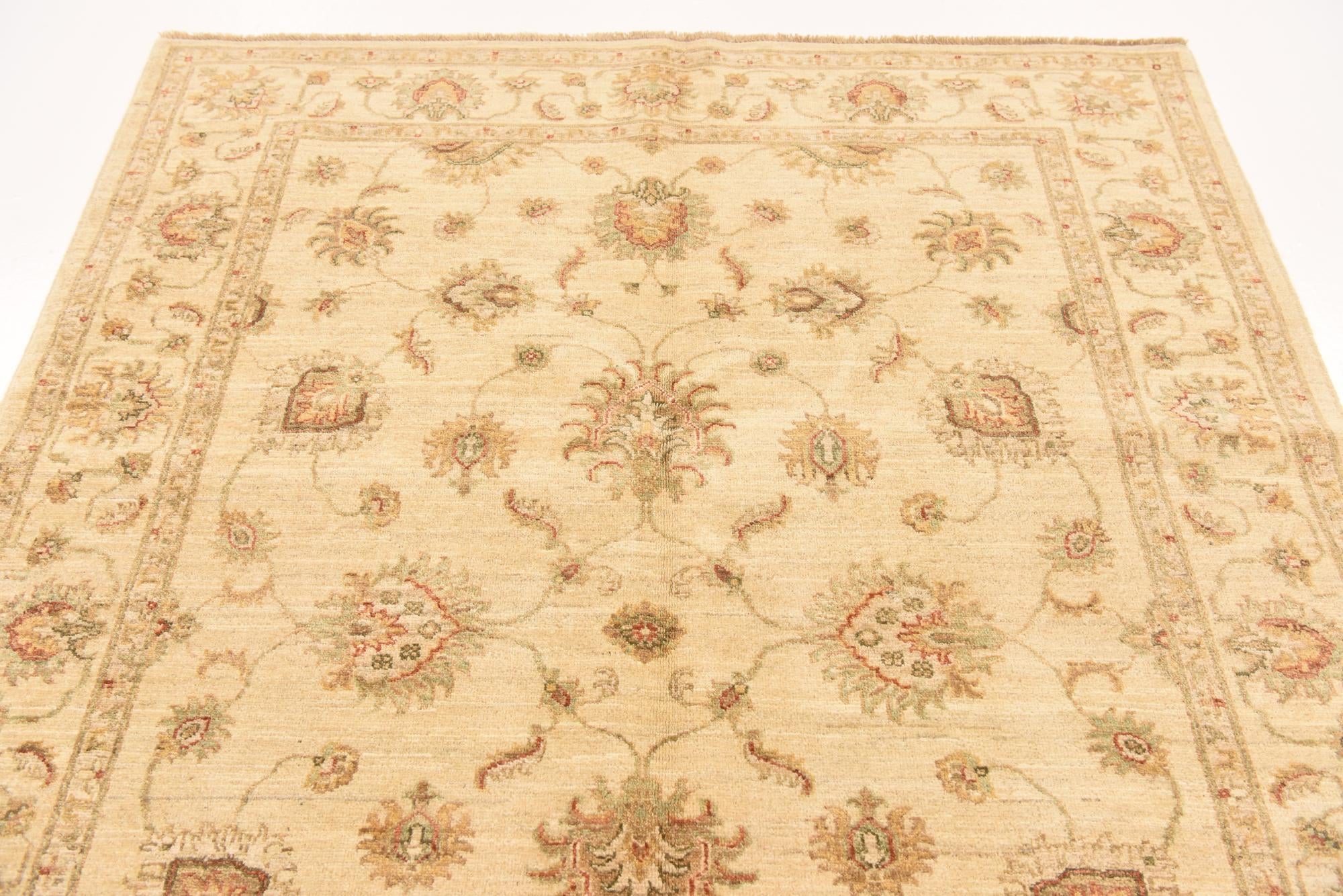 4' 10 x 6' 3 Hand Knotted Peshawar Ziegler Rug