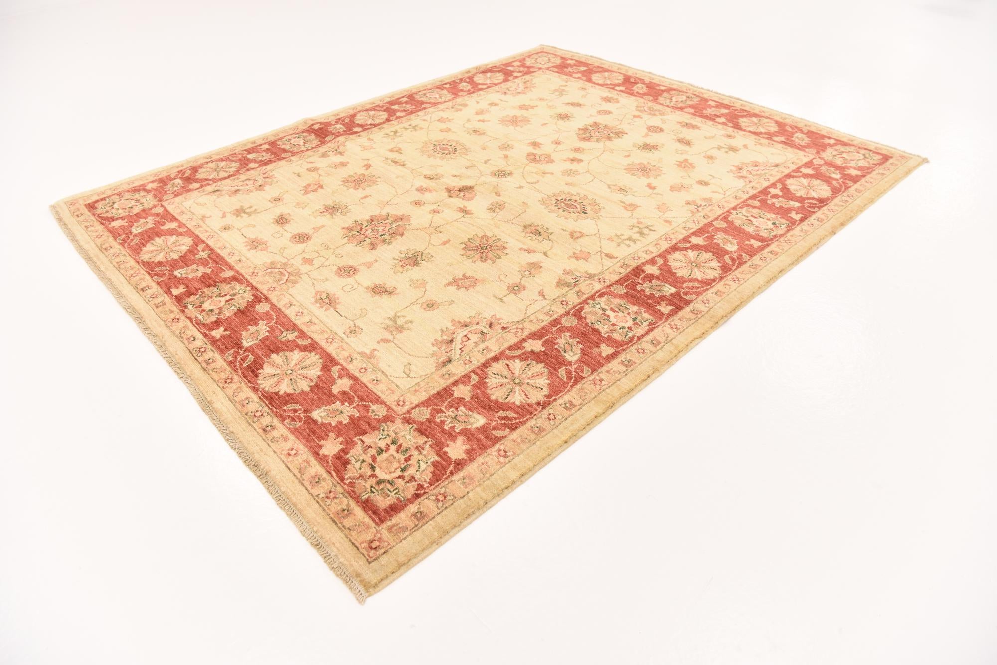 5' 3 x 6' 6 Hand Knotted Peshawar Ziegler Rug