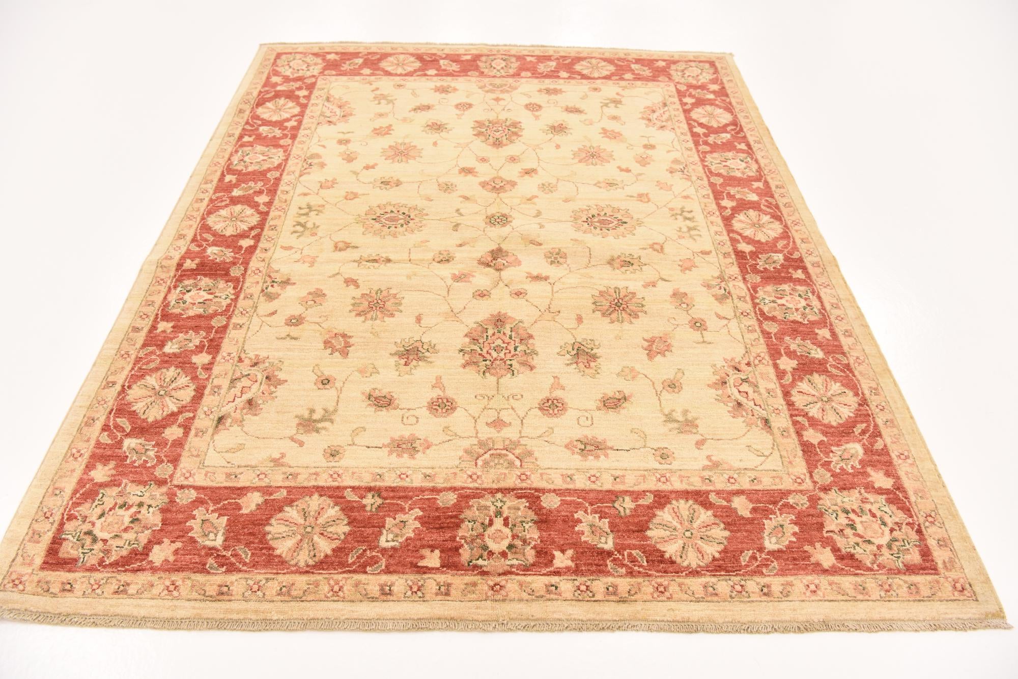 5' 3 x 6' 6 Hand Knotted Peshawar Ziegler Rug