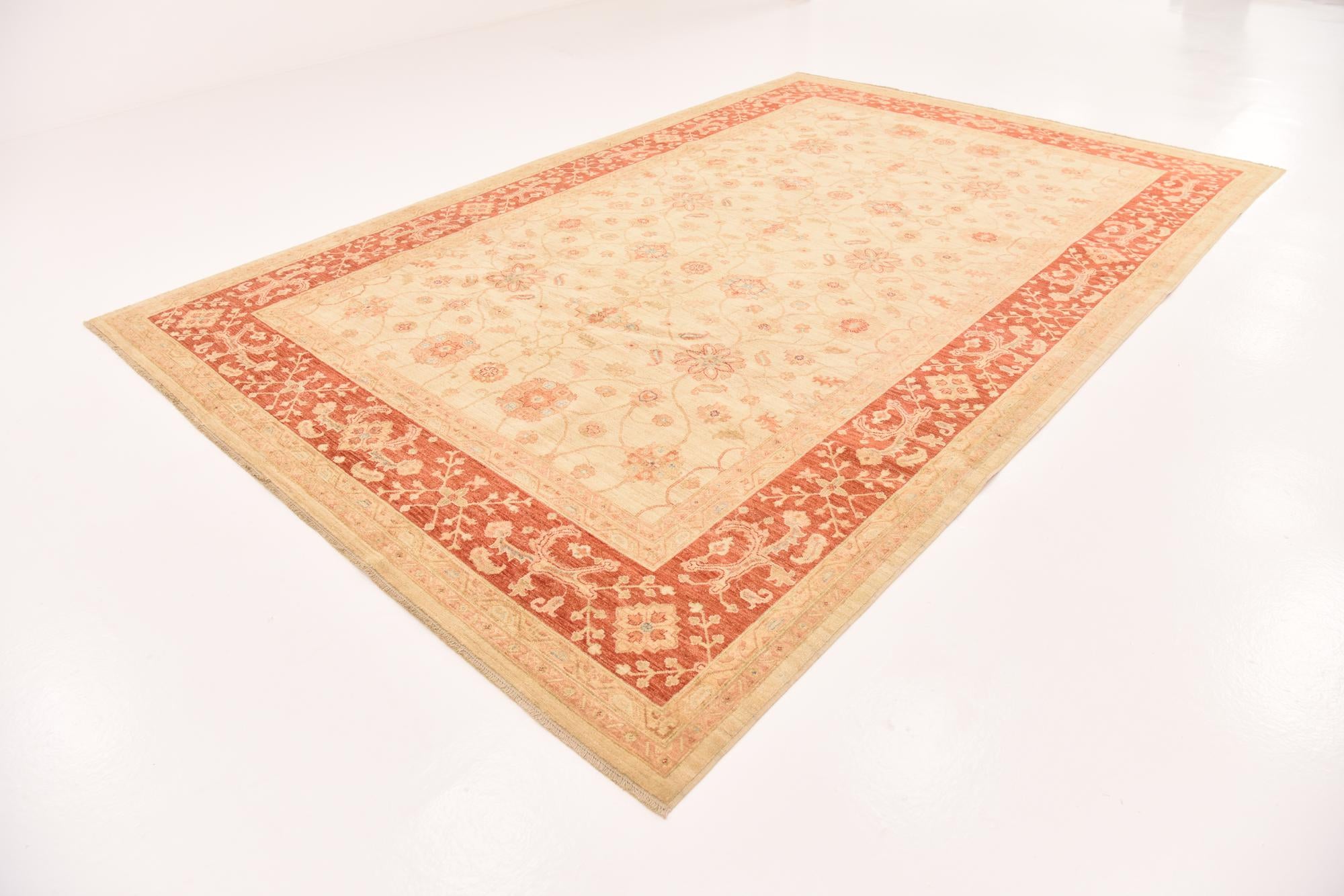 8' 4 x 12' 9 Hand Knotted Peshawar Ziegler Rug