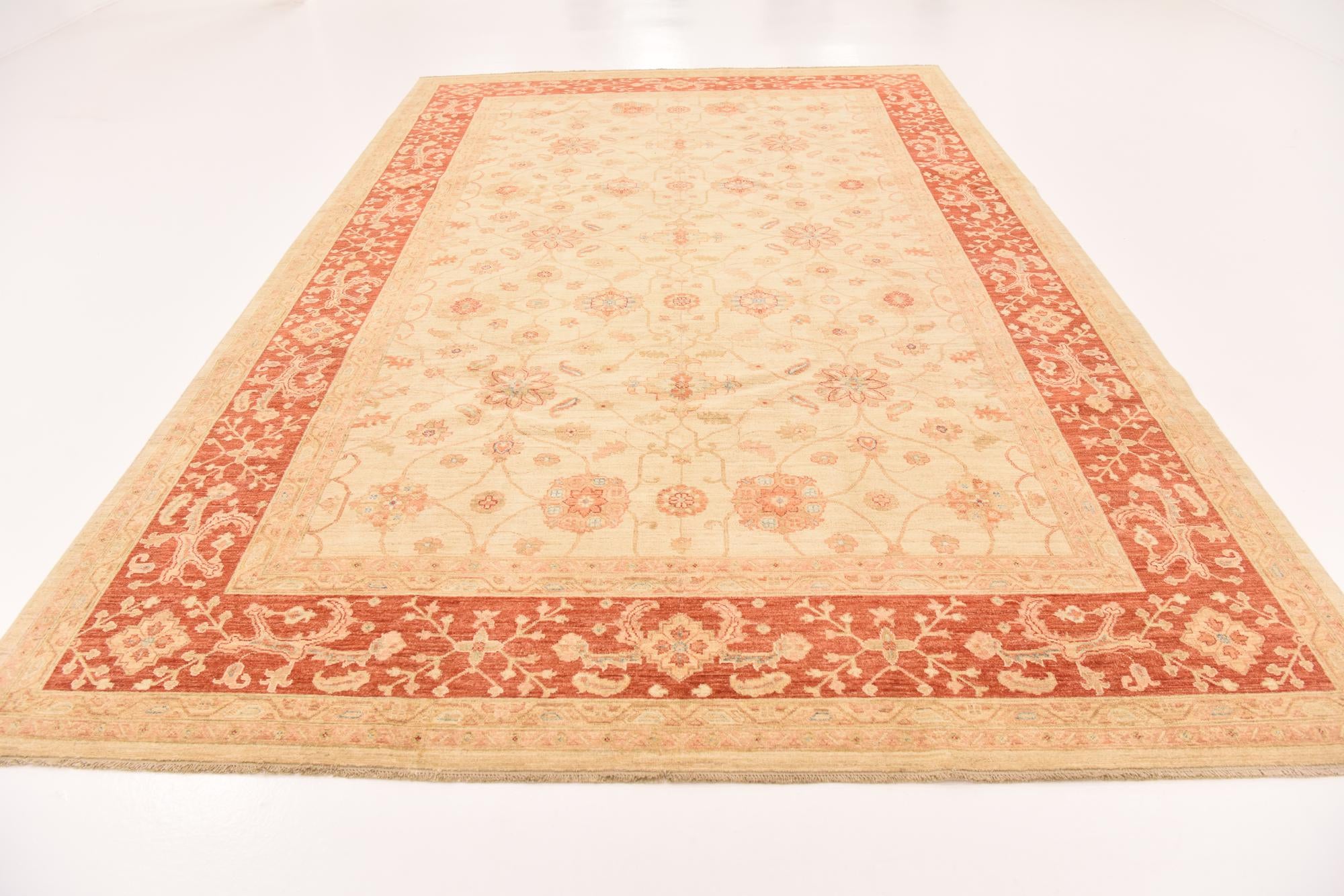 8' 4 x 12' 9 Hand Knotted Peshawar Ziegler Rug
