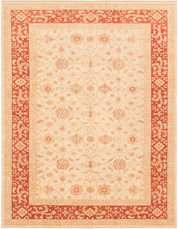 Detail image of 8' 4 x 12' 9 Hand Knotted Peshawar Ziegler Rug