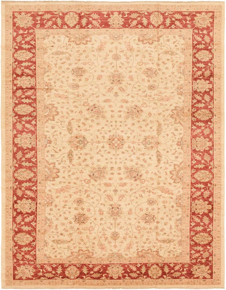 Detail image of 10' x 16' Hand Knotted Peshawar Ziegler Rug