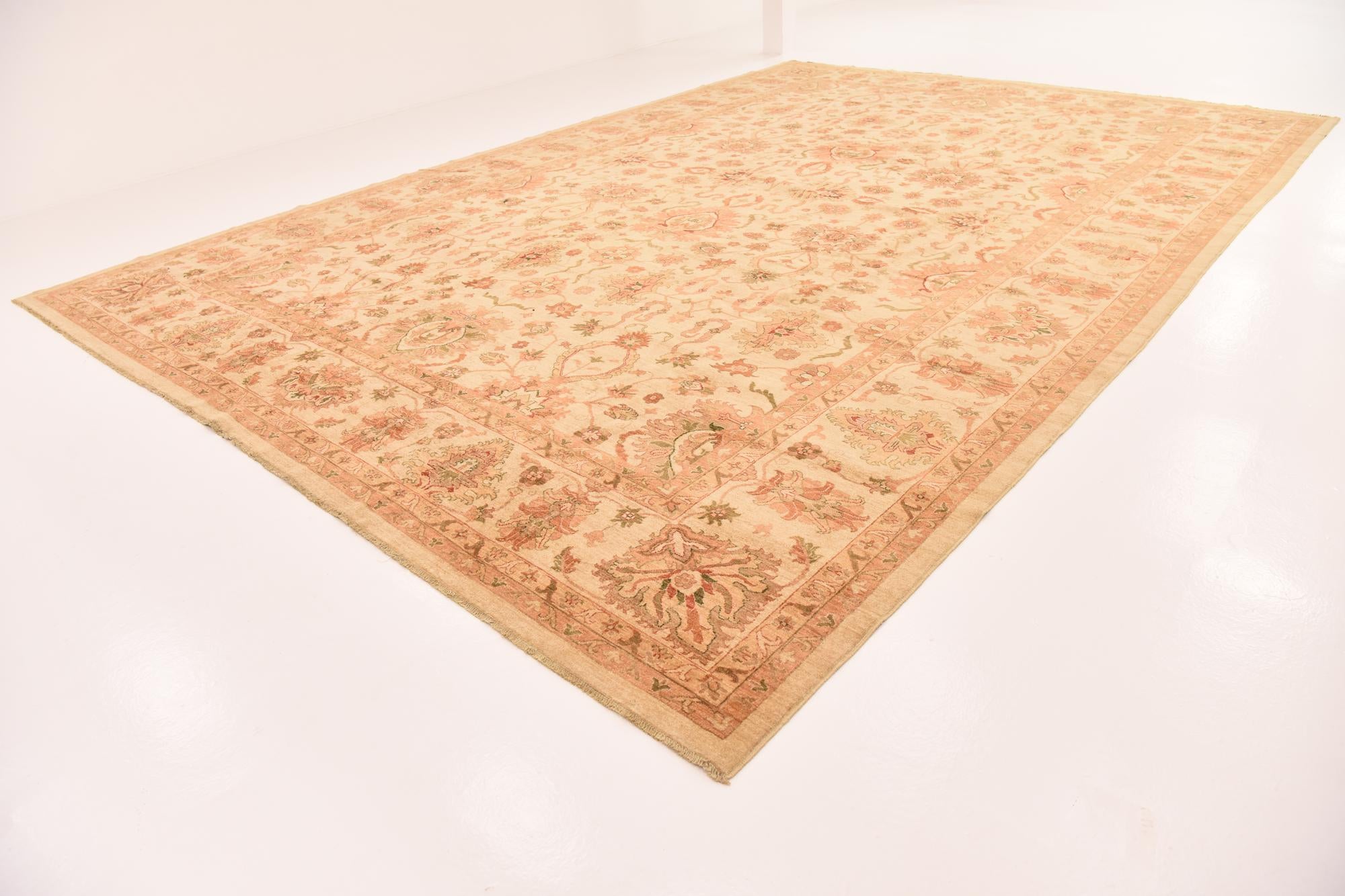 13' 2 x 19' 4 Hand Knotted Peshawar Ziegler Rug
