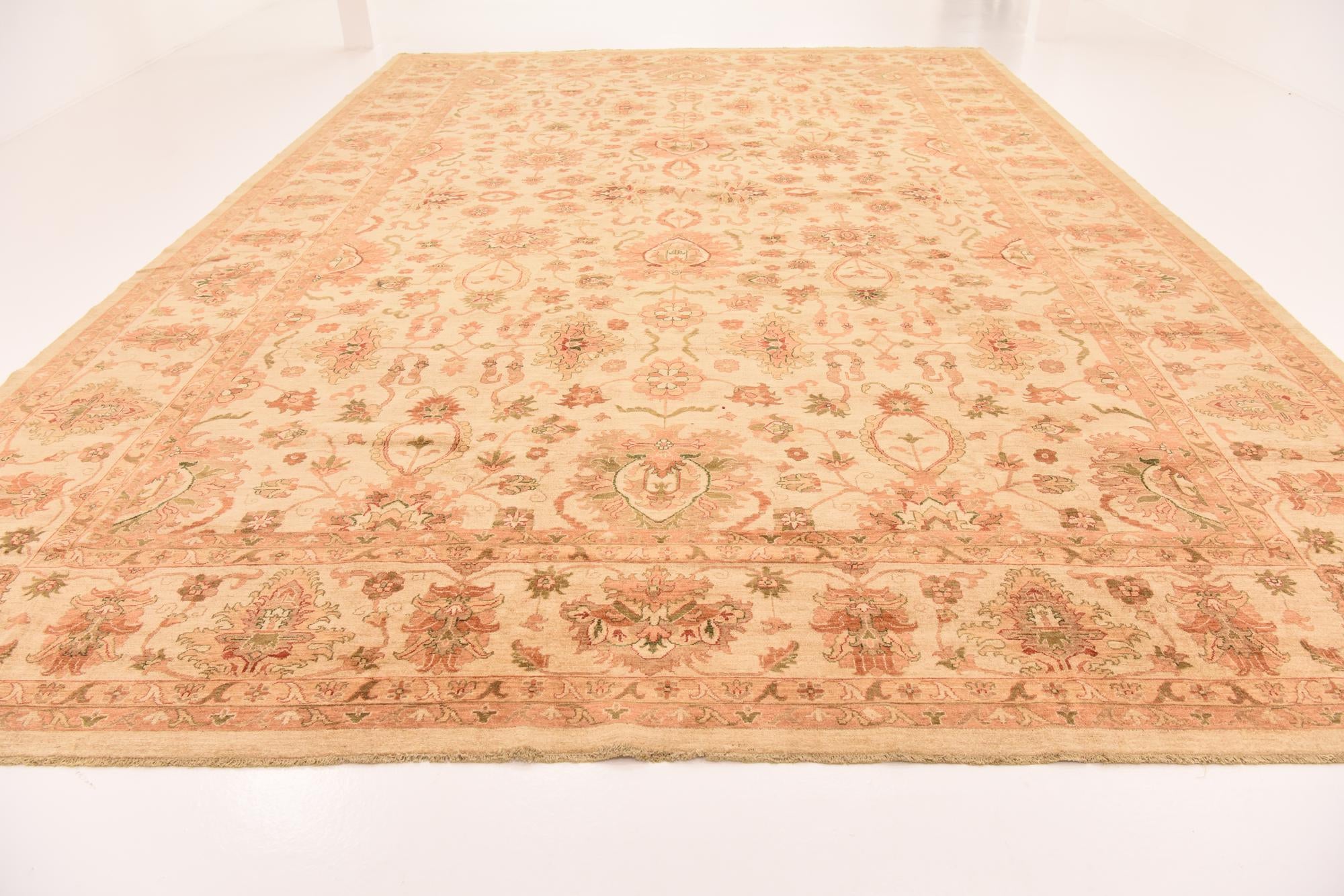 13' 2 x 19' 4 Hand Knotted Peshawar Ziegler Rug
