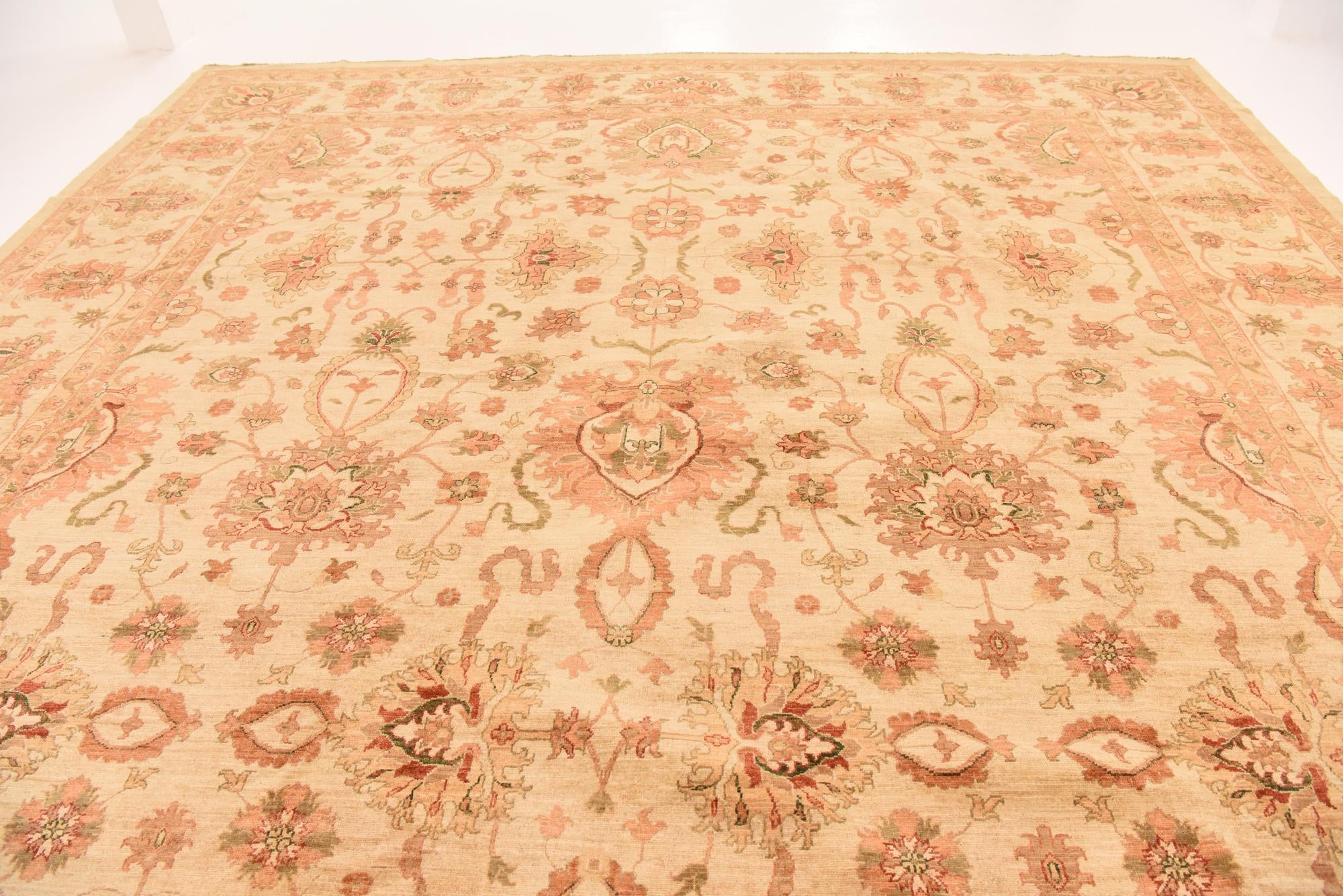13' 2 x 19' 4 Hand Knotted Peshawar Ziegler Rug
