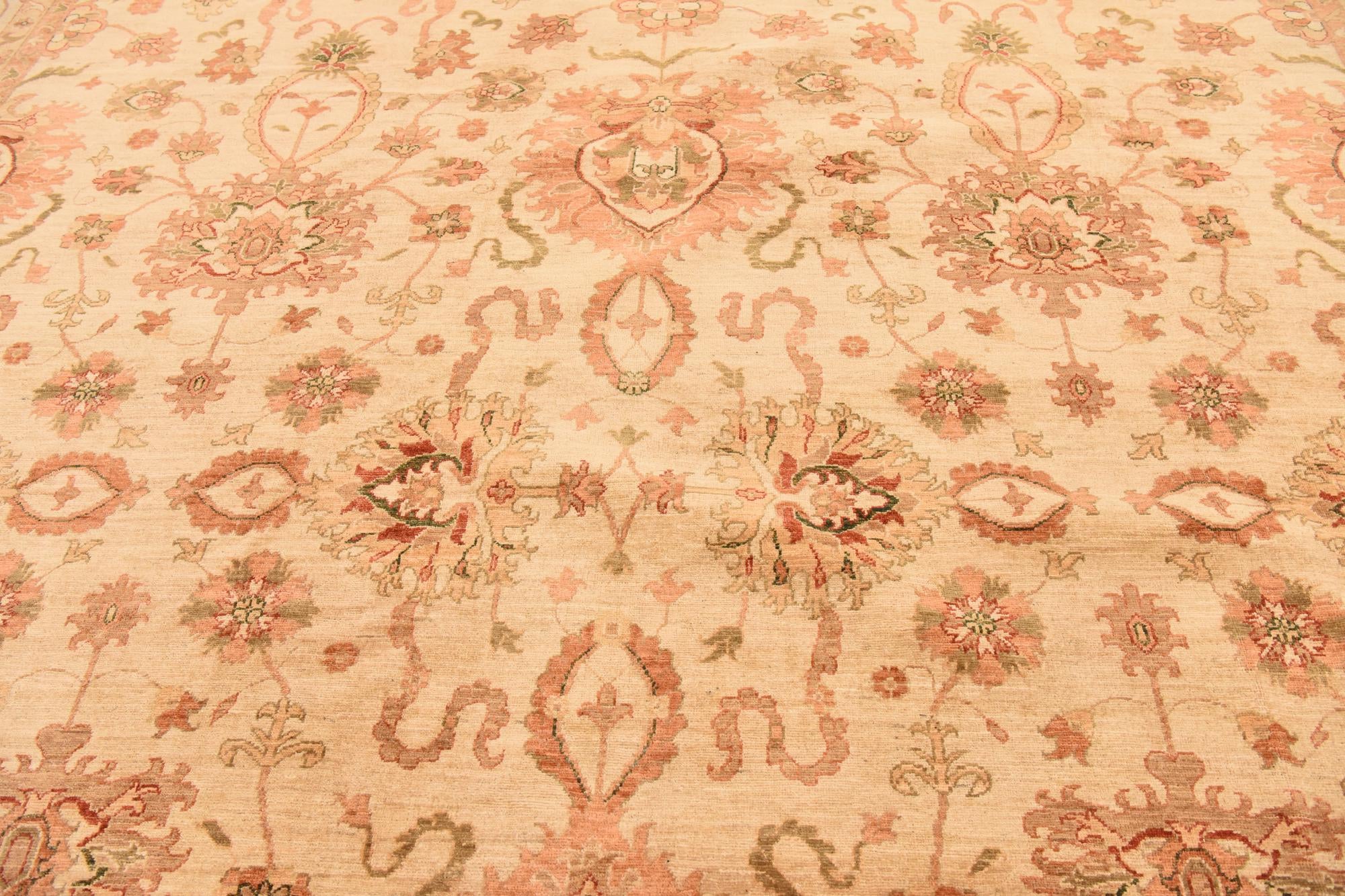 13' 2 x 19' 4 Hand Knotted Peshawar Ziegler Rug