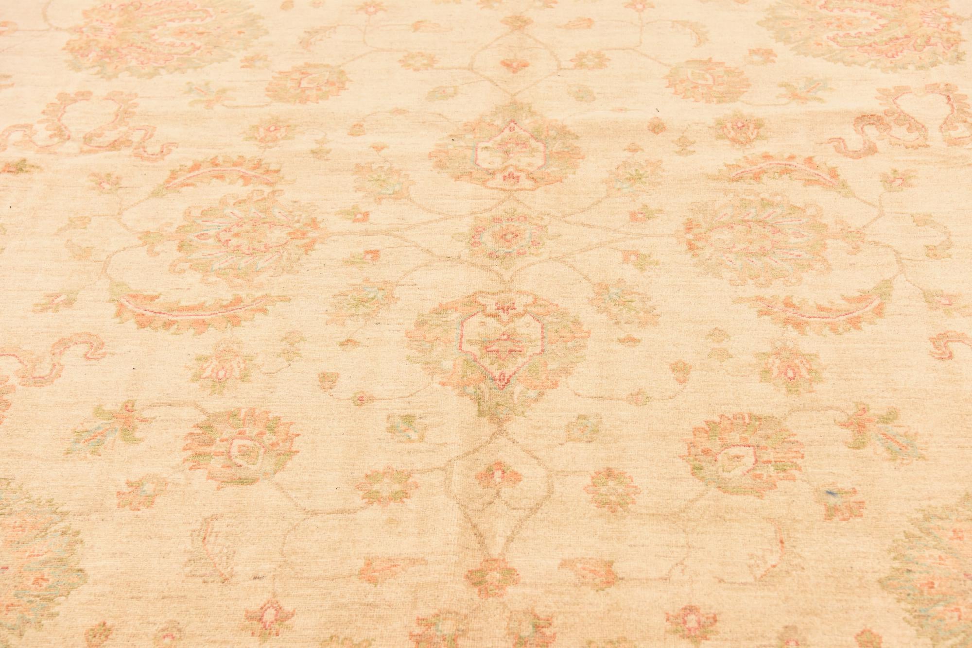 10' x 13' 7 Hand Knotted Peshawar Ziegler Rug