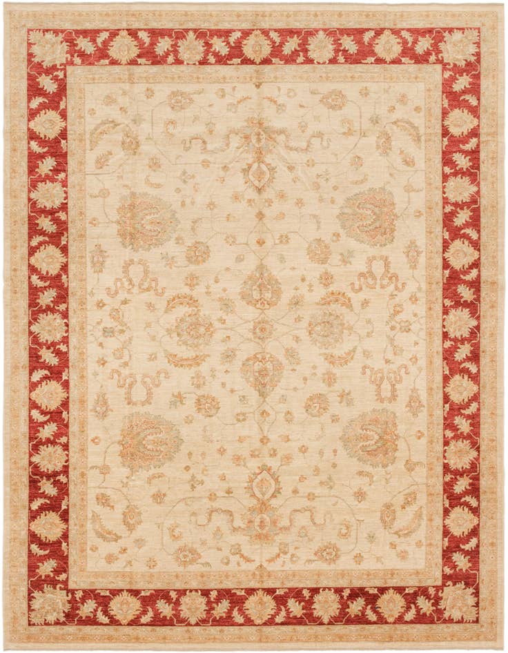 Detail image of 10' x 13' 7 Hand Knotted Peshawar Ziegler Rug