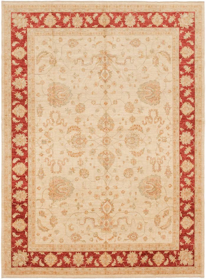 Detail image of 10' x 13' 7 Hand Knotted Peshawar Ziegler Rug