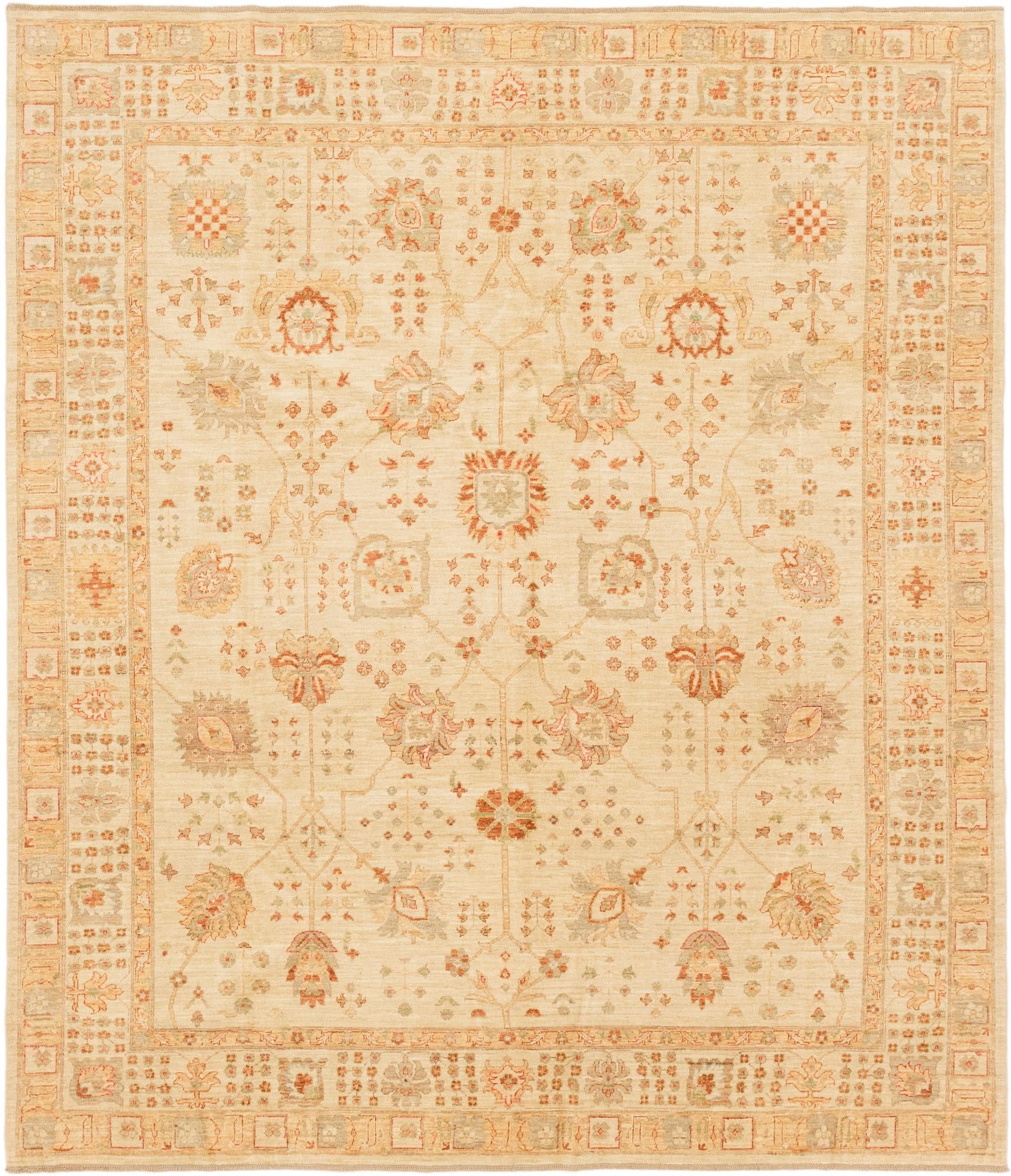 8' 4 x 9' 9 Hand Knotted Peshawar Ziegler Rug