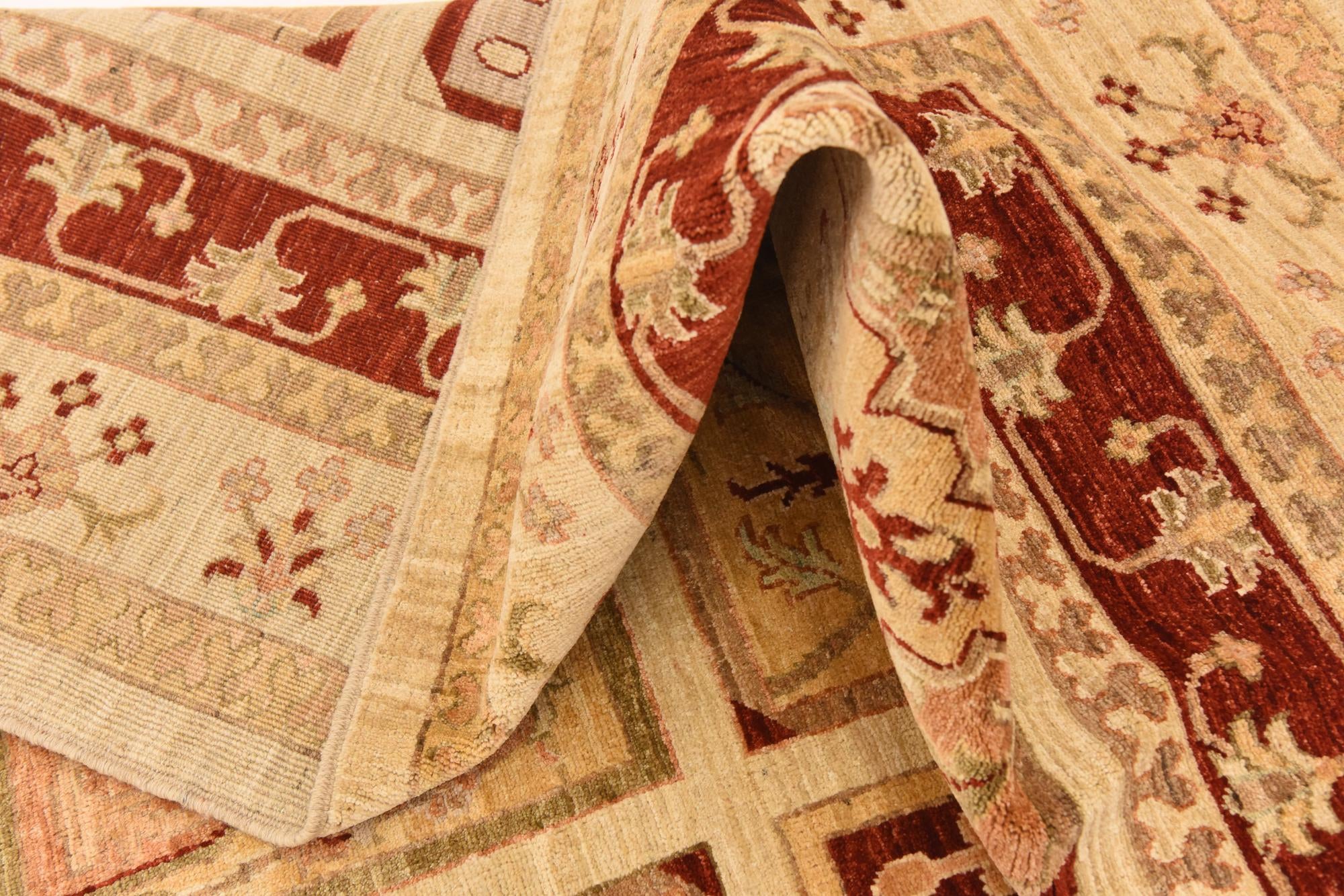 8' 3 x 10' 6 Hand Knotted Peshawar Ziegler Rug